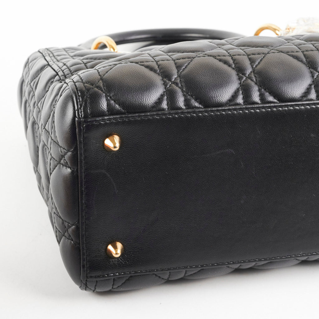 Christian Dior Medium Lady Dior Lambskin Black
