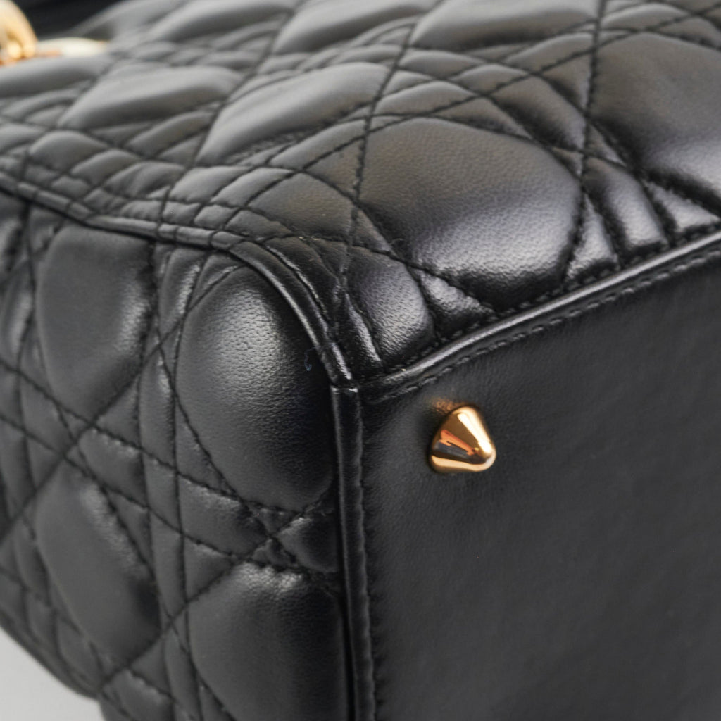 Christian Dior Medium Lady Dior Lambskin Black