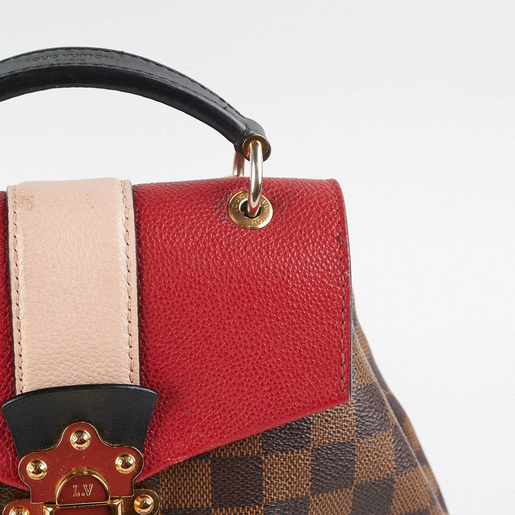 Louis Vuitton Clapton Damier Ebene Red Backpack