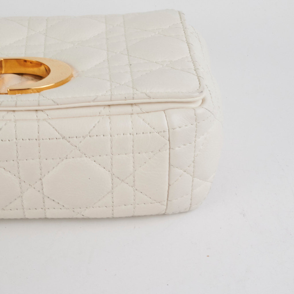Christian Dior Small Caro Ivory Shoulder Bag