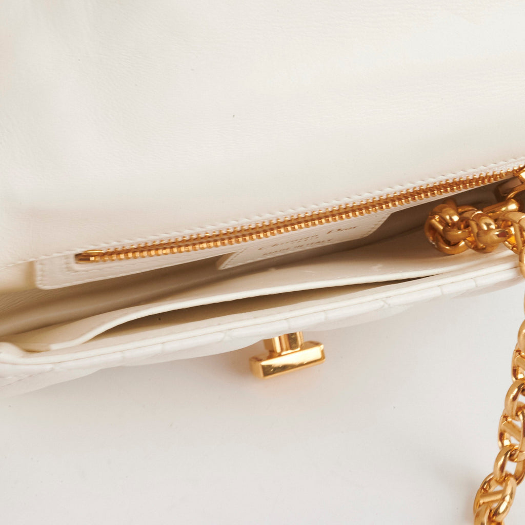 Christian Dior Small Caro Ivory Shoulder Bag