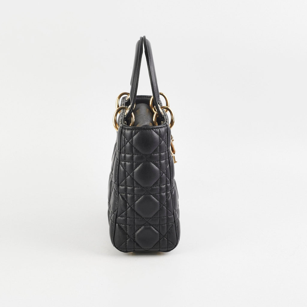 Christian Dior Lady Dior Small Black Lambskin