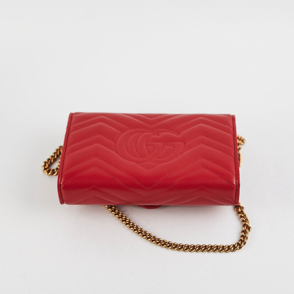 Gucci Marmont Red Wallet On Chain WOC