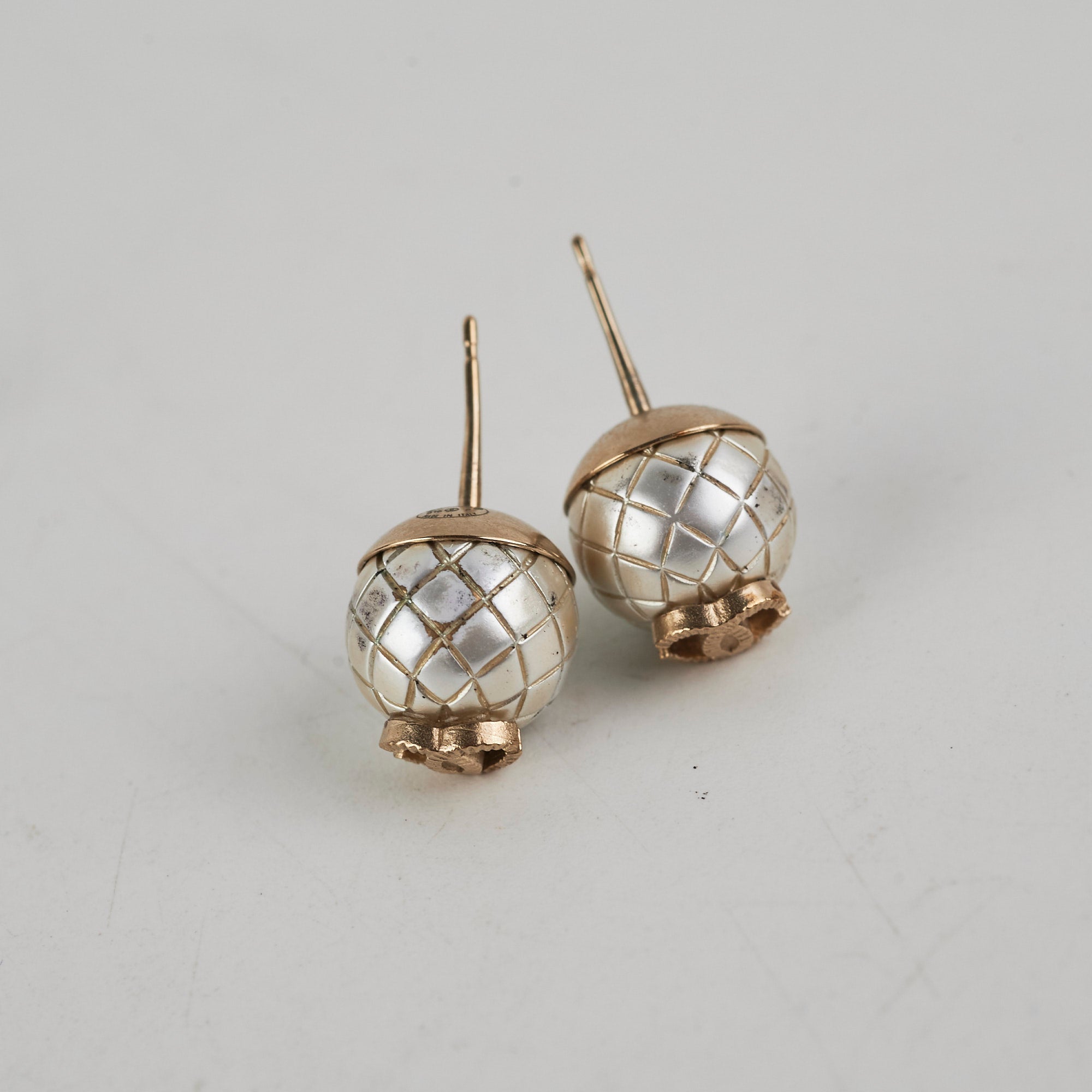 Chanel Costume CC Round Pearl Earrings
