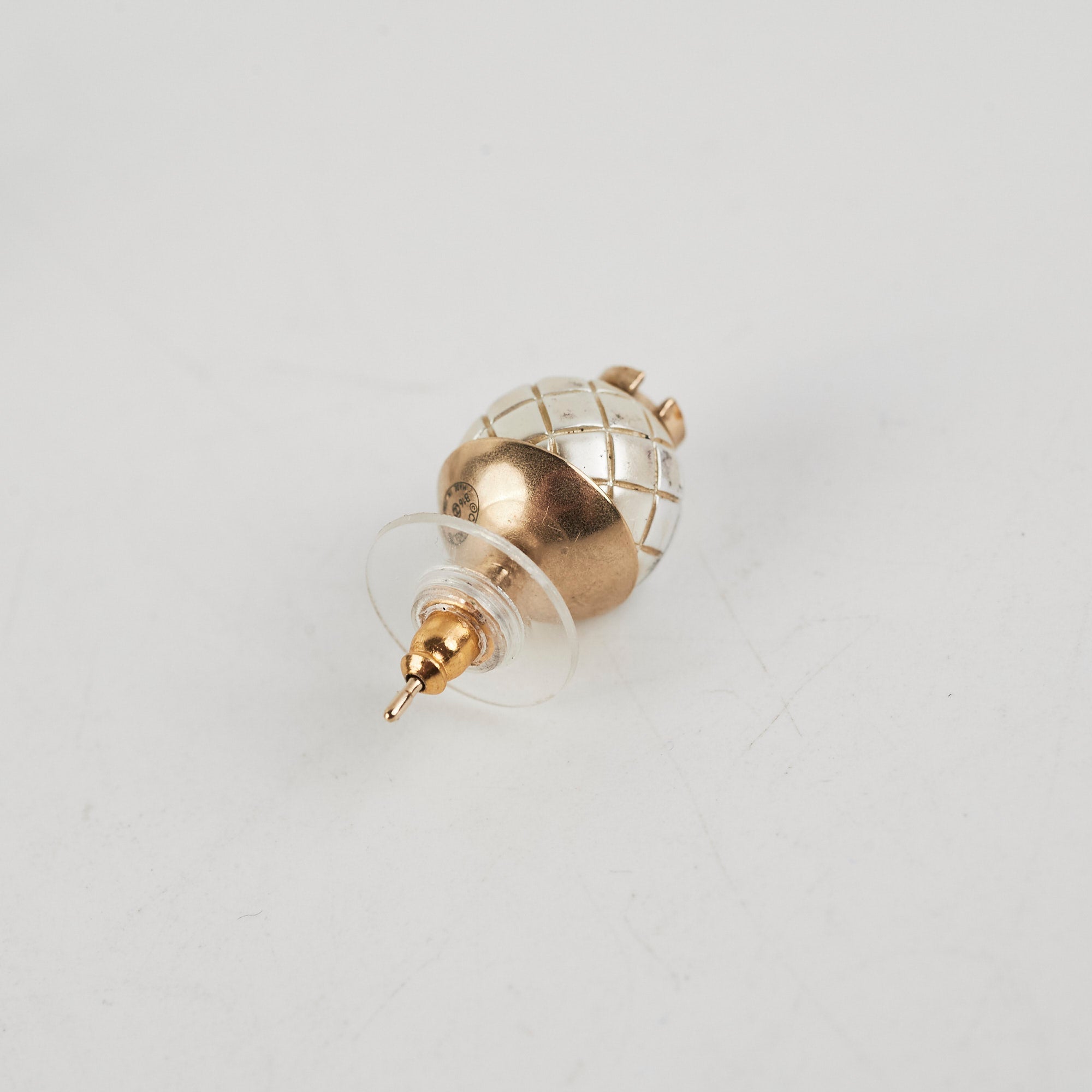 Chanel Costume CC Round Pearl Earrings