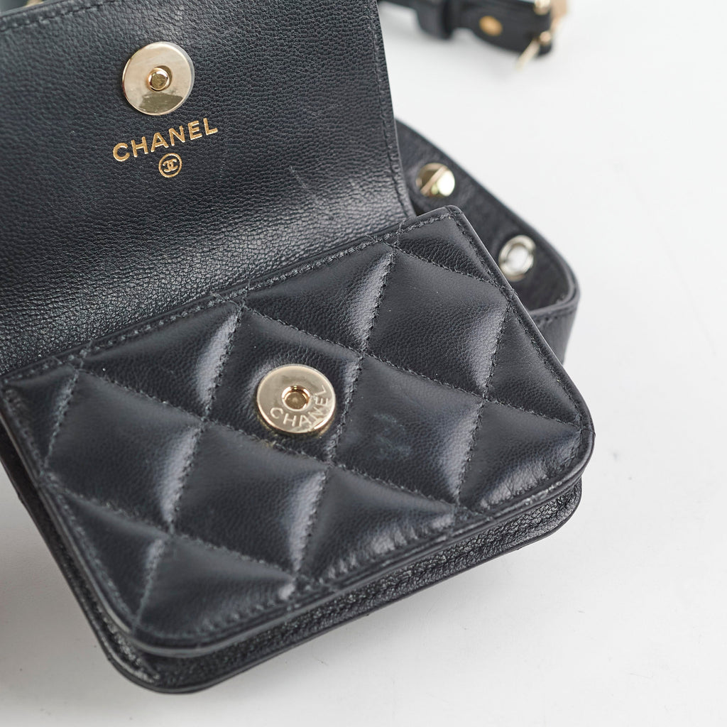 Chanel Micro Belt Bag holder xLambskin Black - Series 31