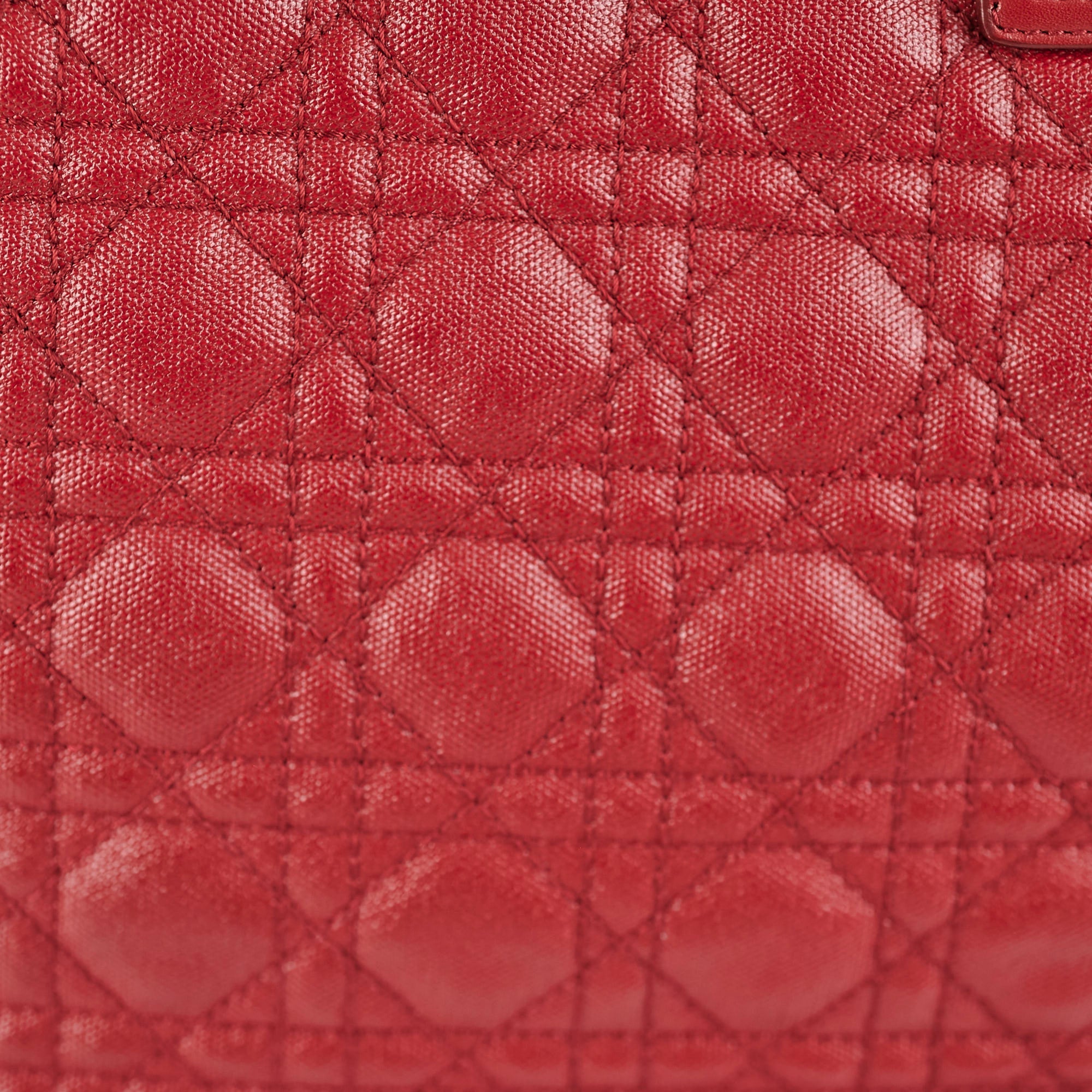 Christian Dior Panarea Cannage Red Tote