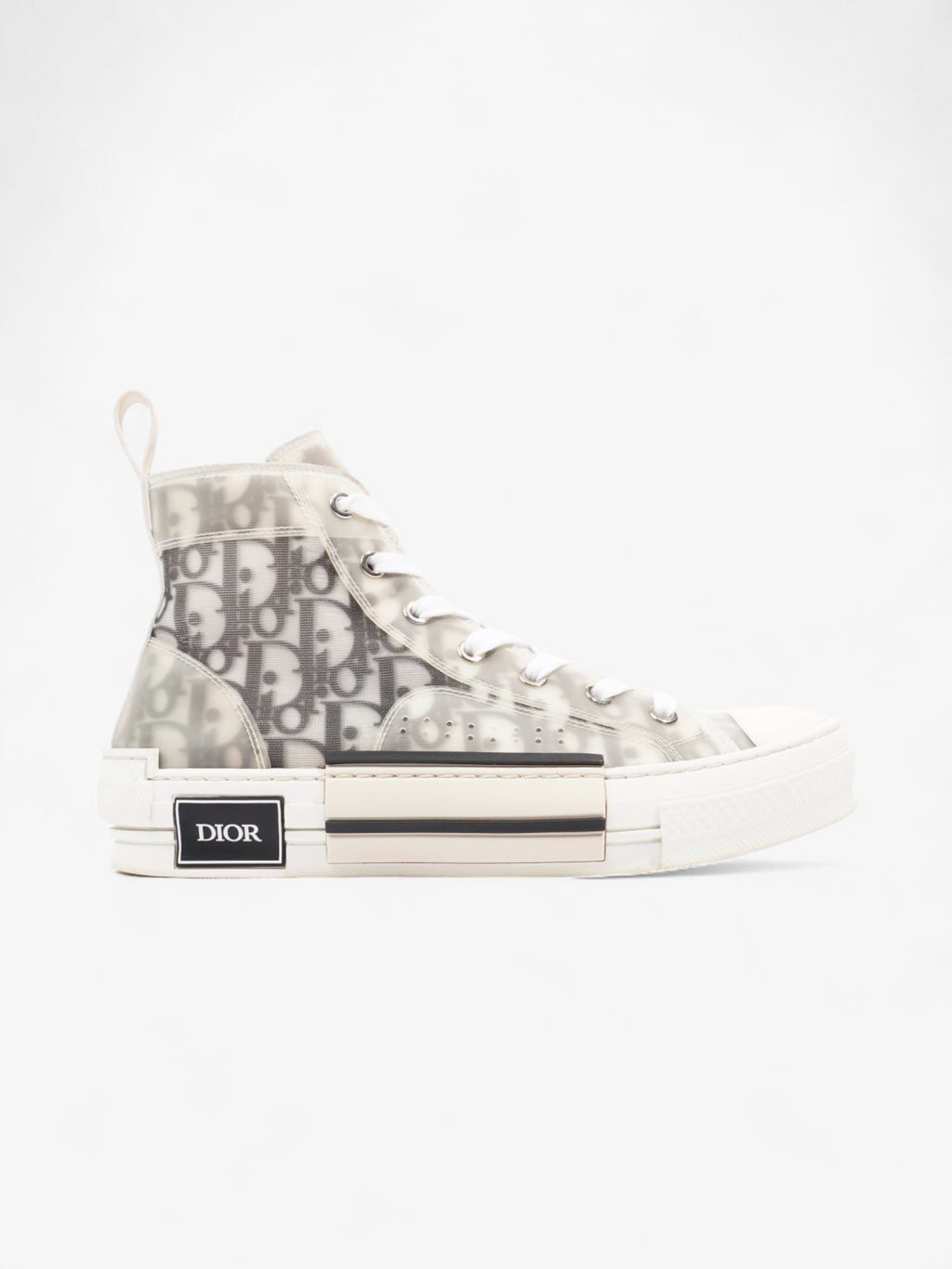Christian Dior B23 High Tops White / Grey Oblique  Mesh EU 38 UK 5