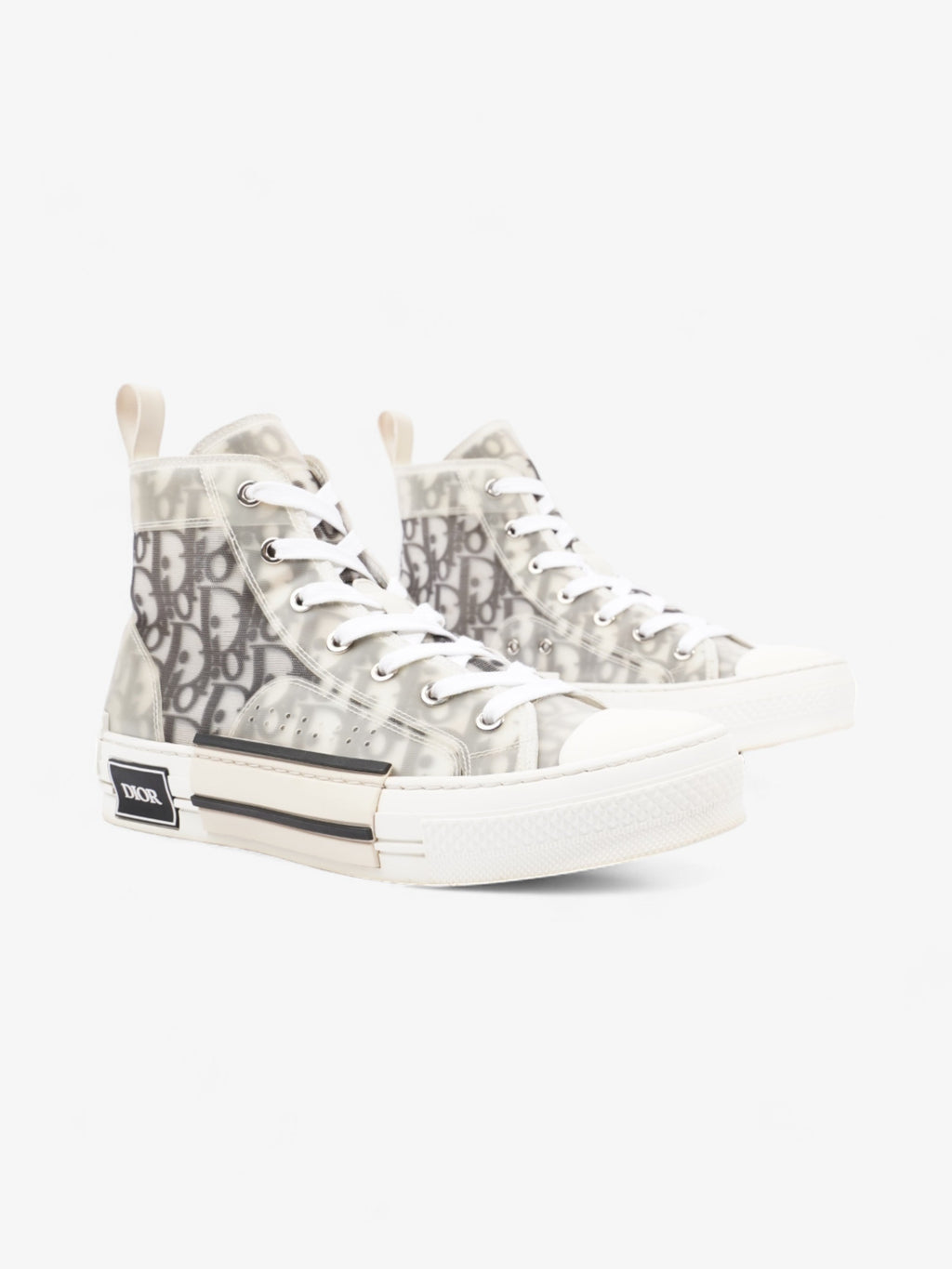 Christian Dior B23 High Tops White / Grey Oblique  Mesh EU 38 UK 5
