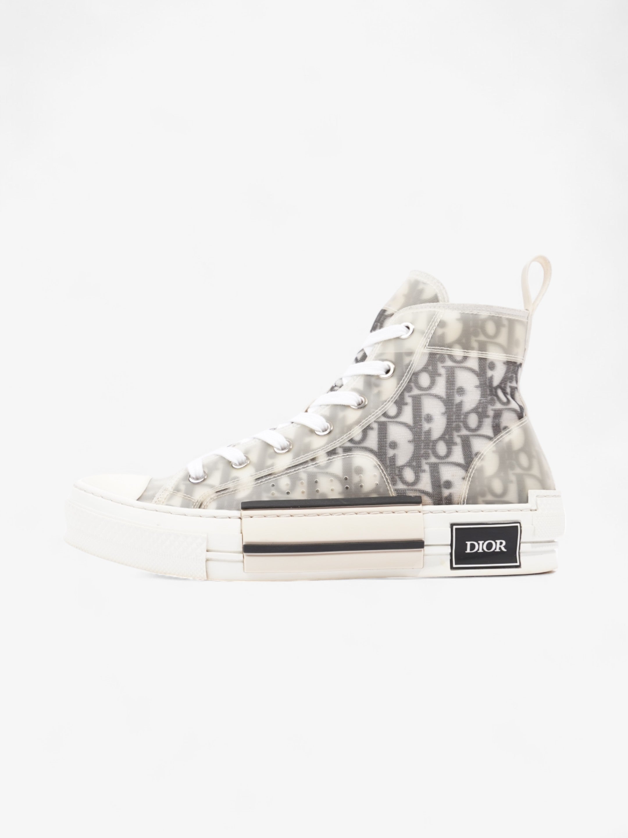 Christian Dior B23 High Tops White / Grey Oblique  Mesh EU 38 UK 5