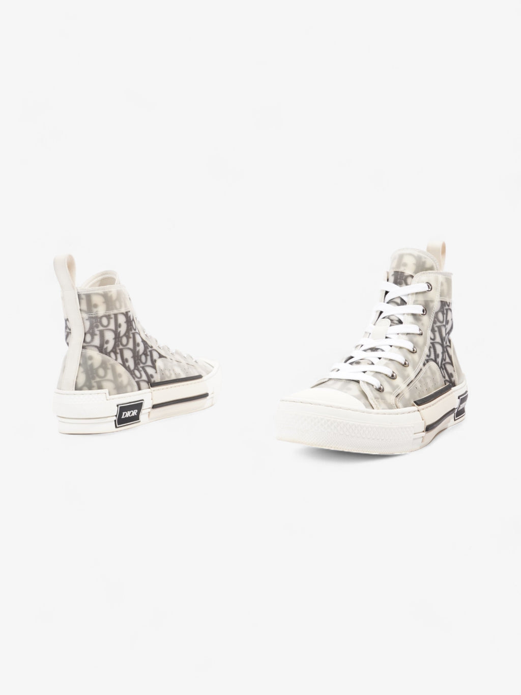 Christian Dior B23 High Tops White / Grey Oblique  Mesh EU 38 UK 5