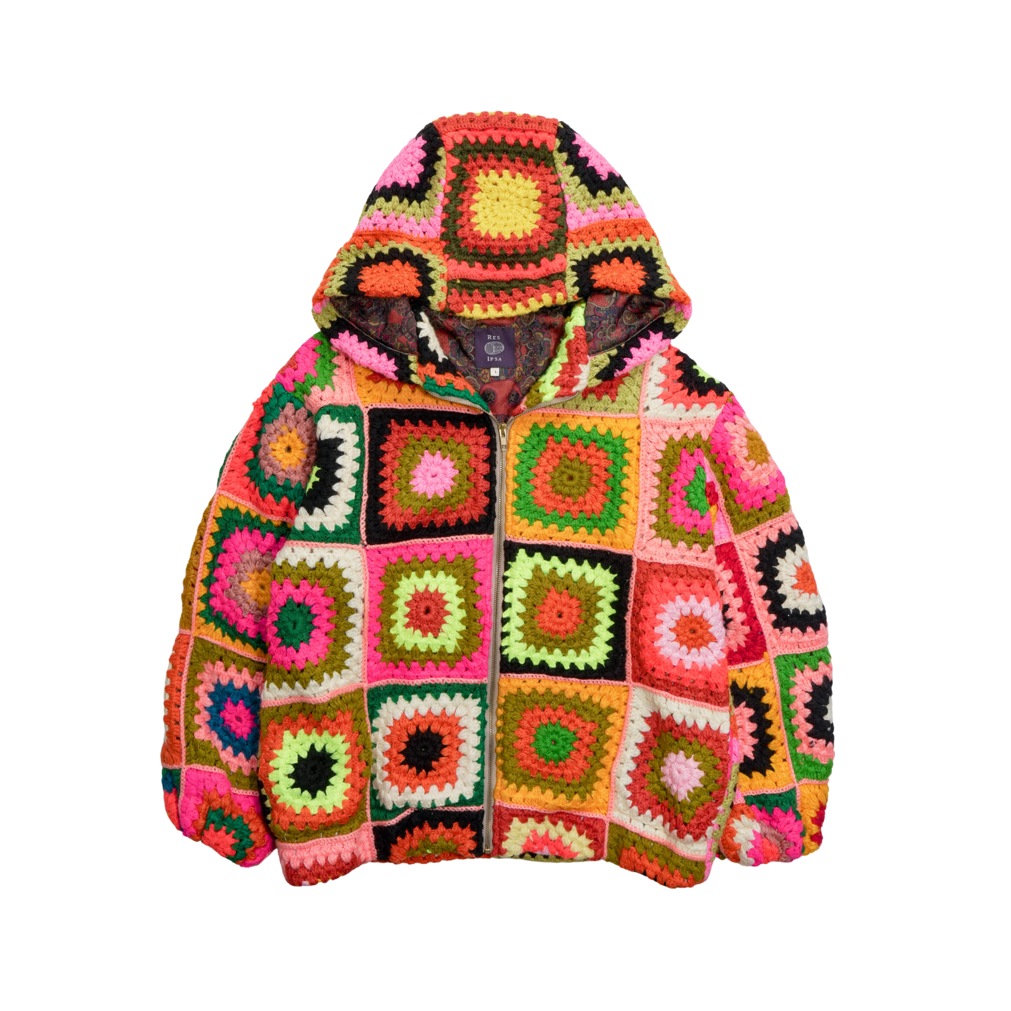 Res Ipsa 'Crochet Hoodie Bomber' Jacket - Women's L
