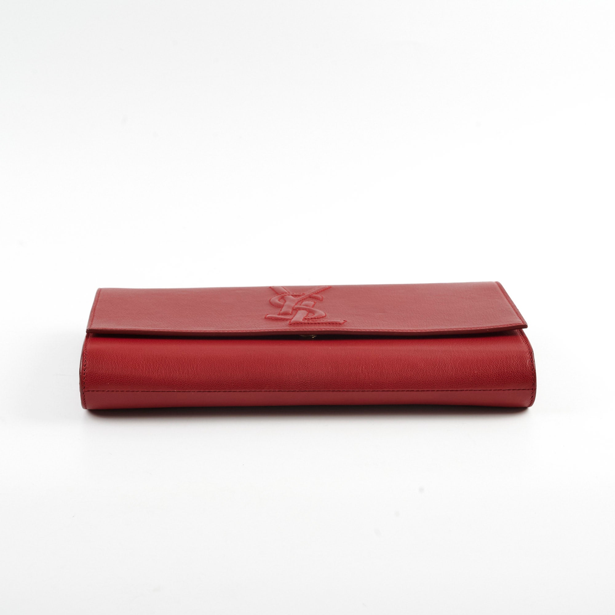 Saint Laurent Leather Clutch Red