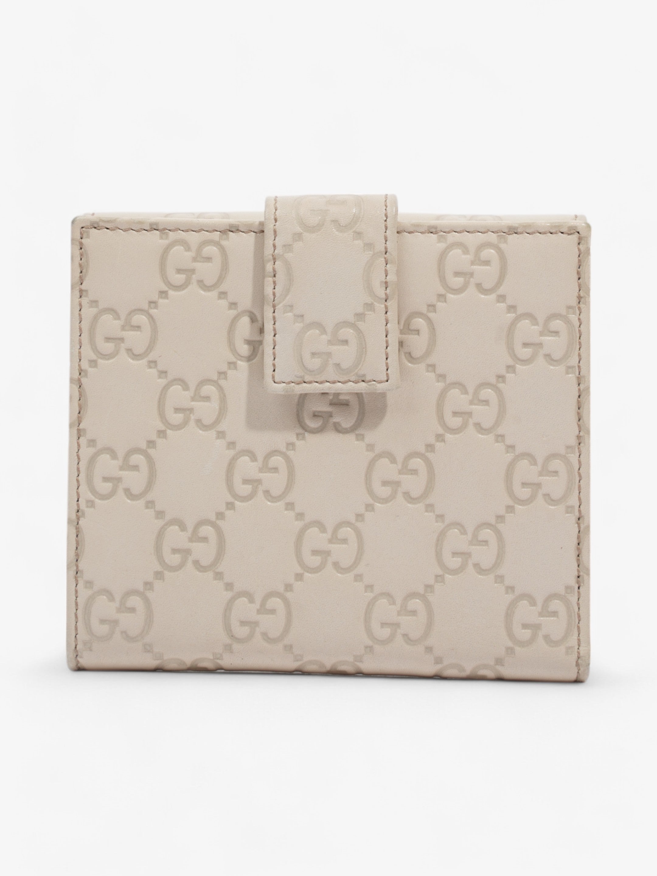 Gucci French Flap Wallet Mystic White Calfskin Leather