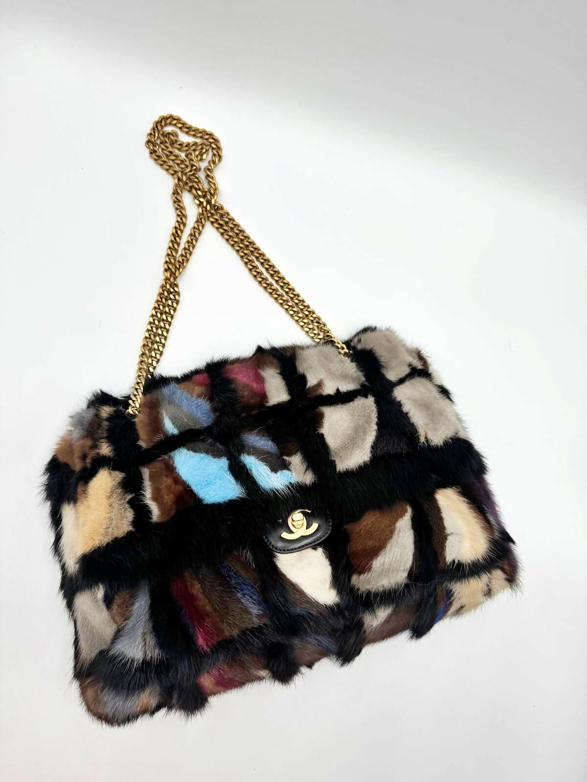 Chanel Vintage 2001 Mink Fur Maxi Flap Bag