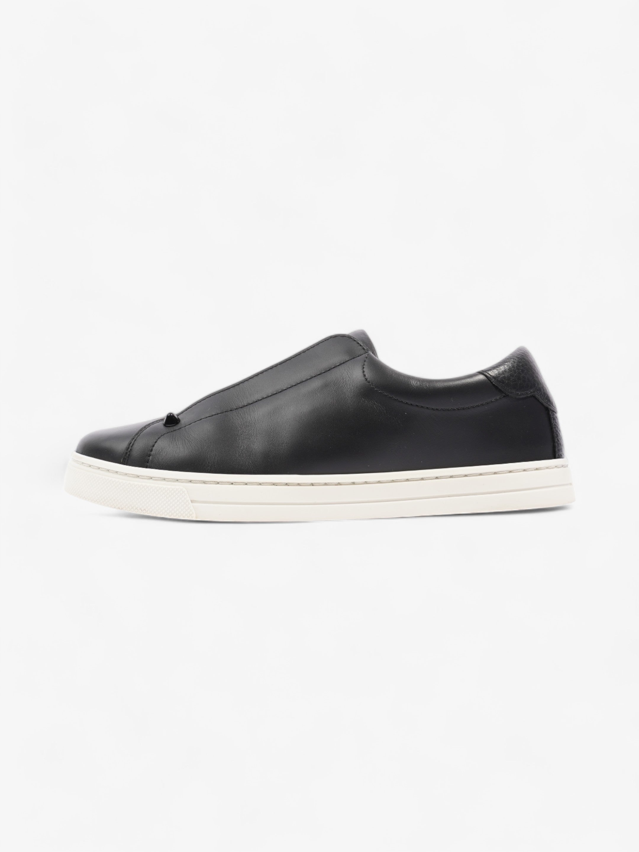 Fendi Rockoclick Knitted Logo Sneakers Black / Brown / White Leather EU 36 UK 3
