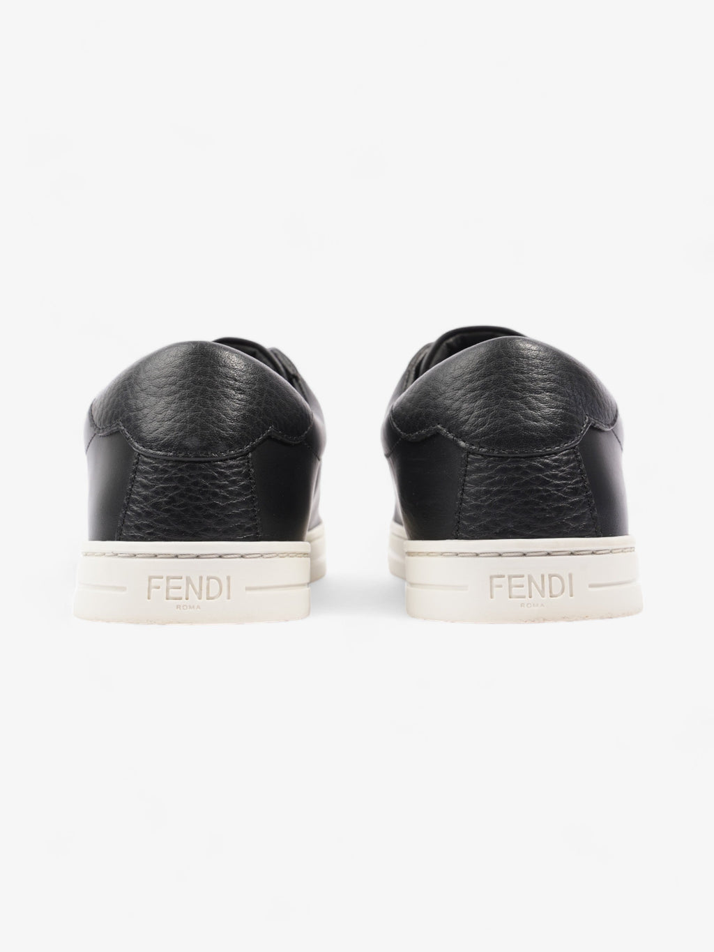 Fendi Rockoclick Knitted Logo Sneakers Black / Brown / White Leather EU 36 UK 3
