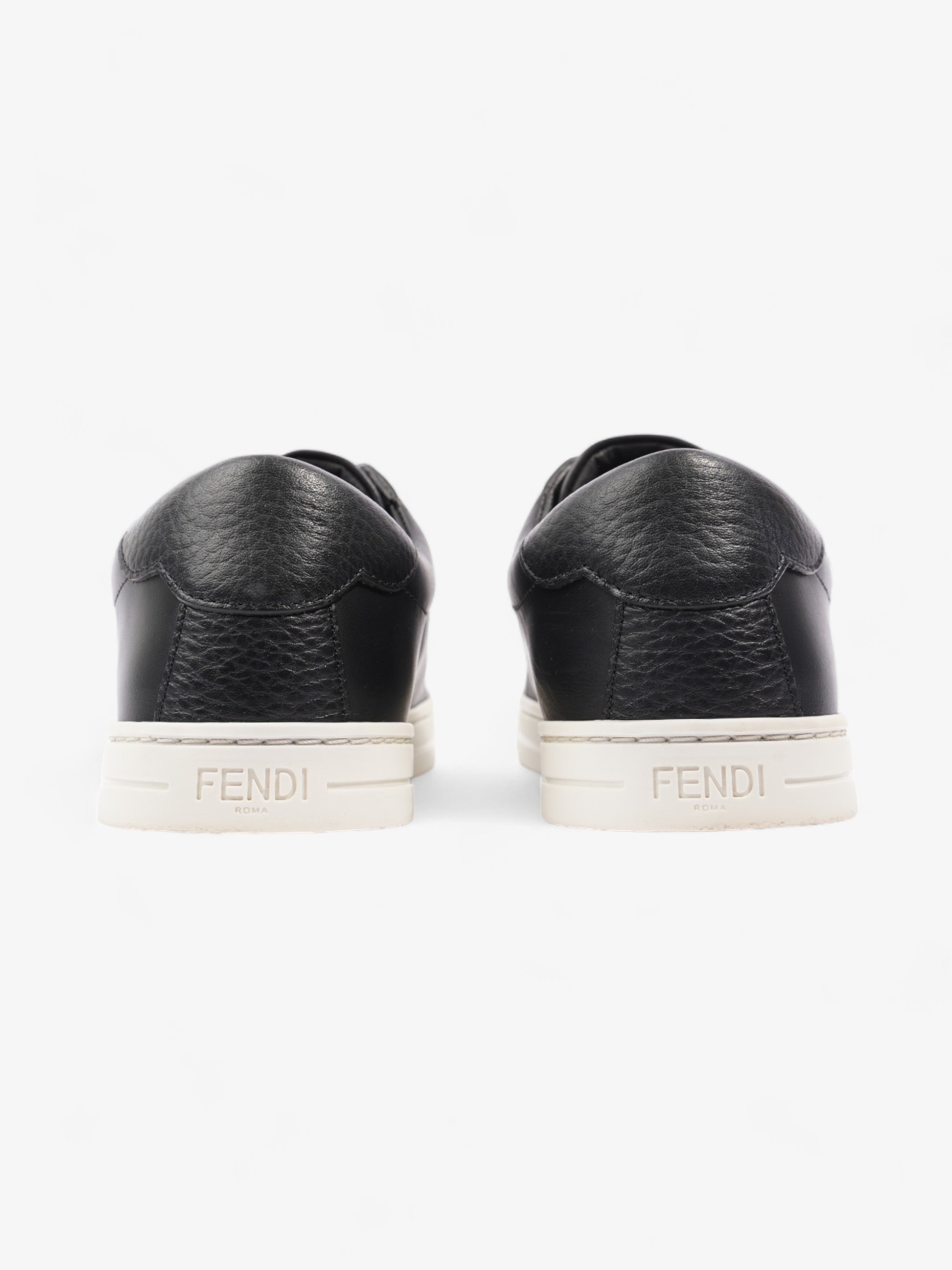 Fendi Rockoclick Knitted Logo Sneakers Black / Brown / White Leather EU 36 UK 3