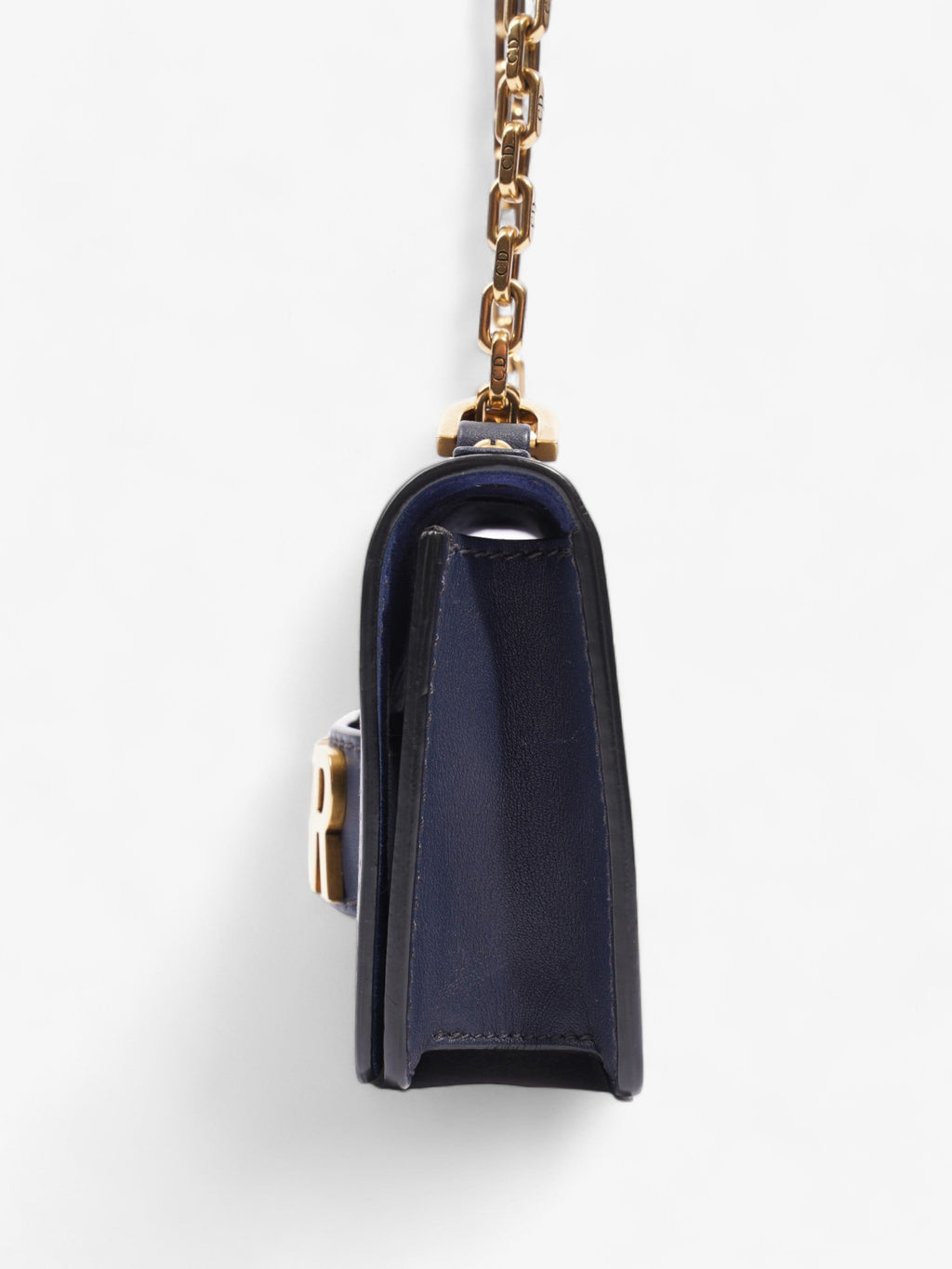 Christian Dior J'Adior Flap Chain Bag Navy Blue Calfskin Leather Mini