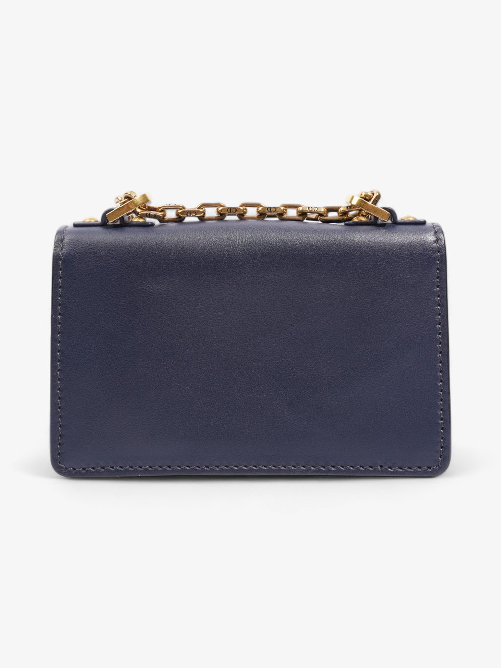 Christian Dior J'Adior Flap Chain Bag Navy Blue Calfskin Leather Mini