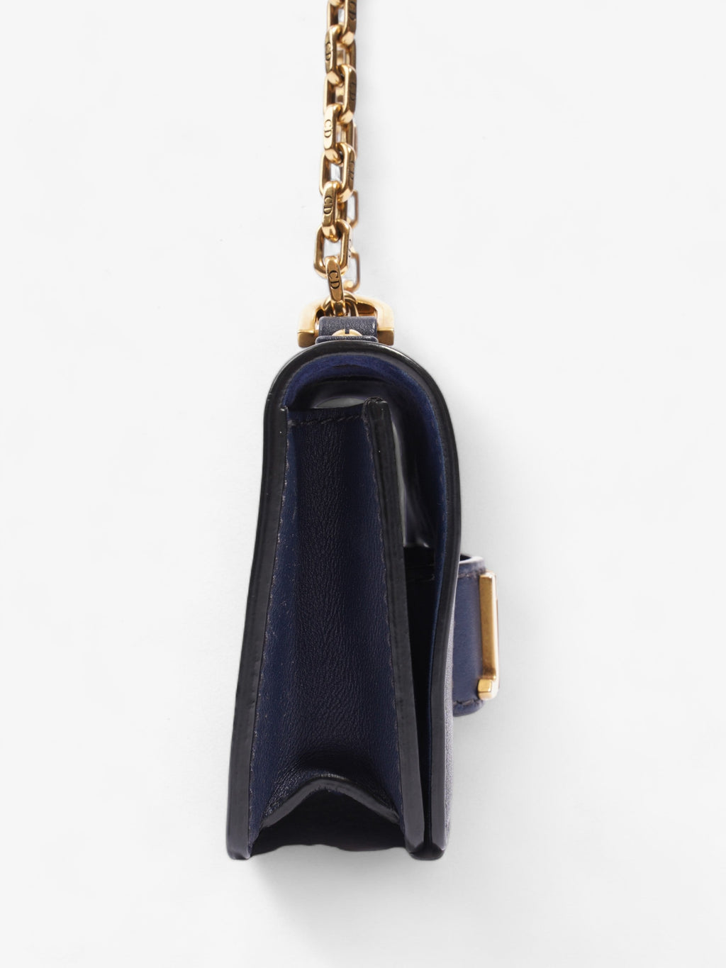 Christian Dior J'Adior Flap Chain Bag Navy Blue Calfskin Leather Mini