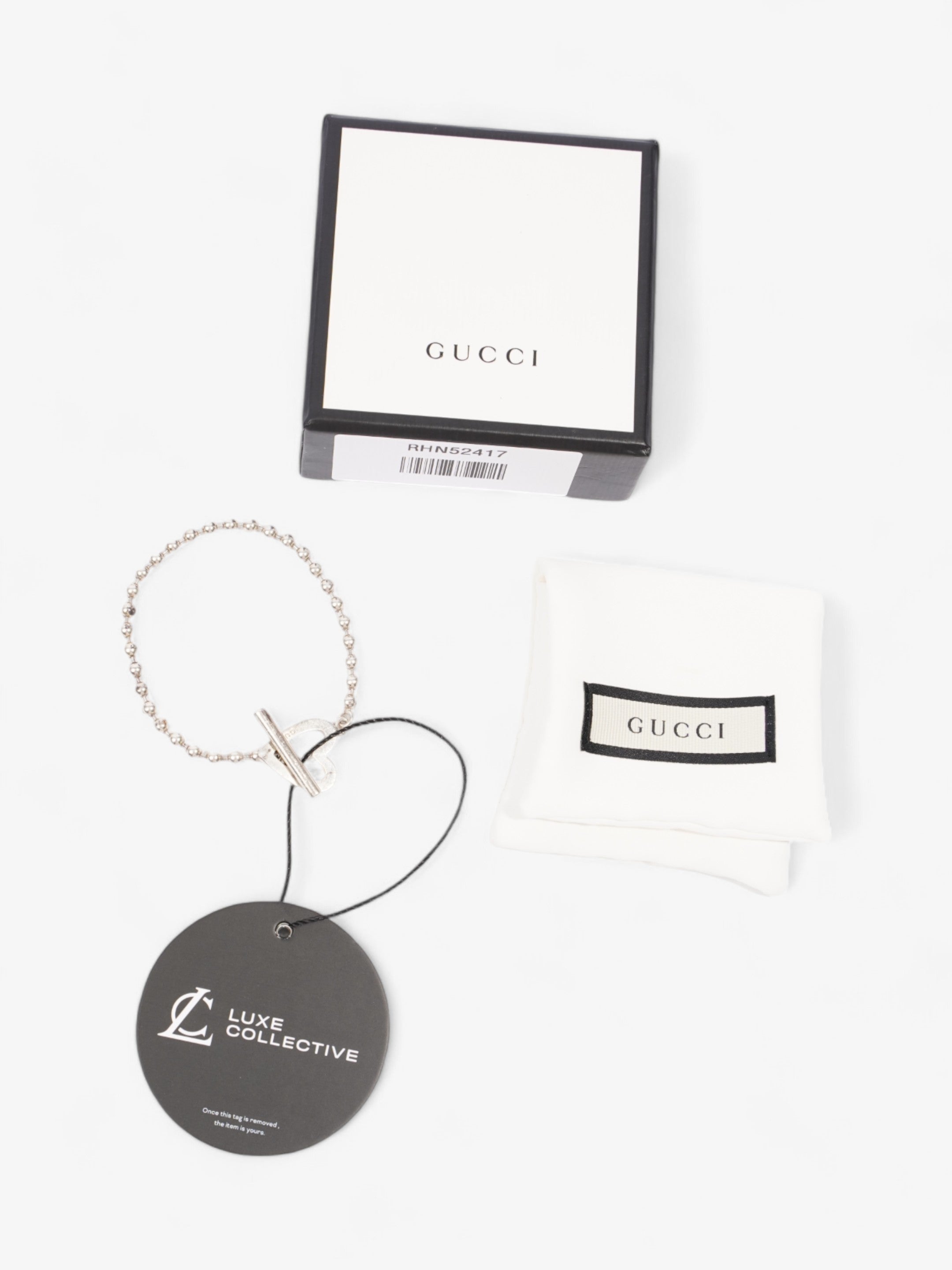 Gucci Heart Bracelet Silver Silver Sterling