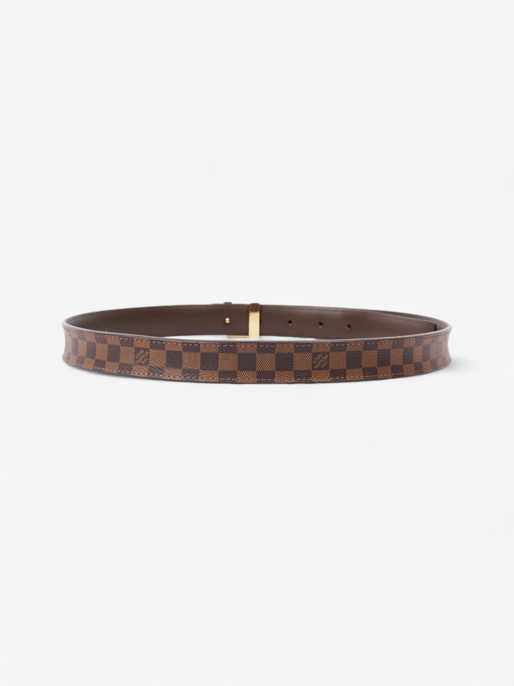 Louis Vuitton LV Iconic Belt Damier Ebene / Gold Leather 85cm / 34"