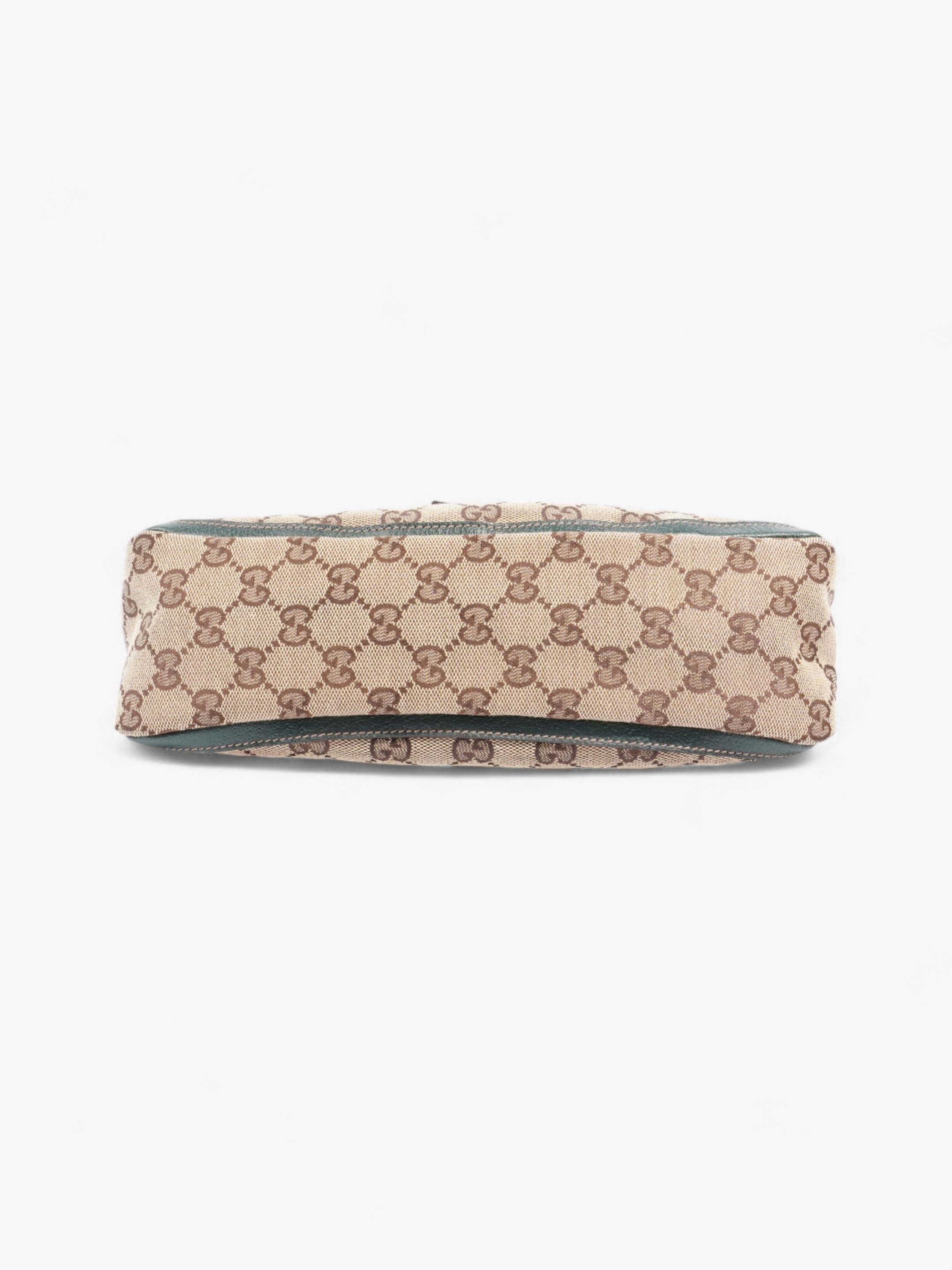 Gucci Abbey D Ring Beige And Ebony GG Supreme / Green Canvas
