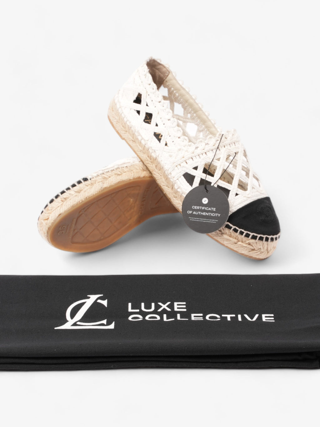 Chanel CC Espadrilles Black / White Lace EU 36 UK 3