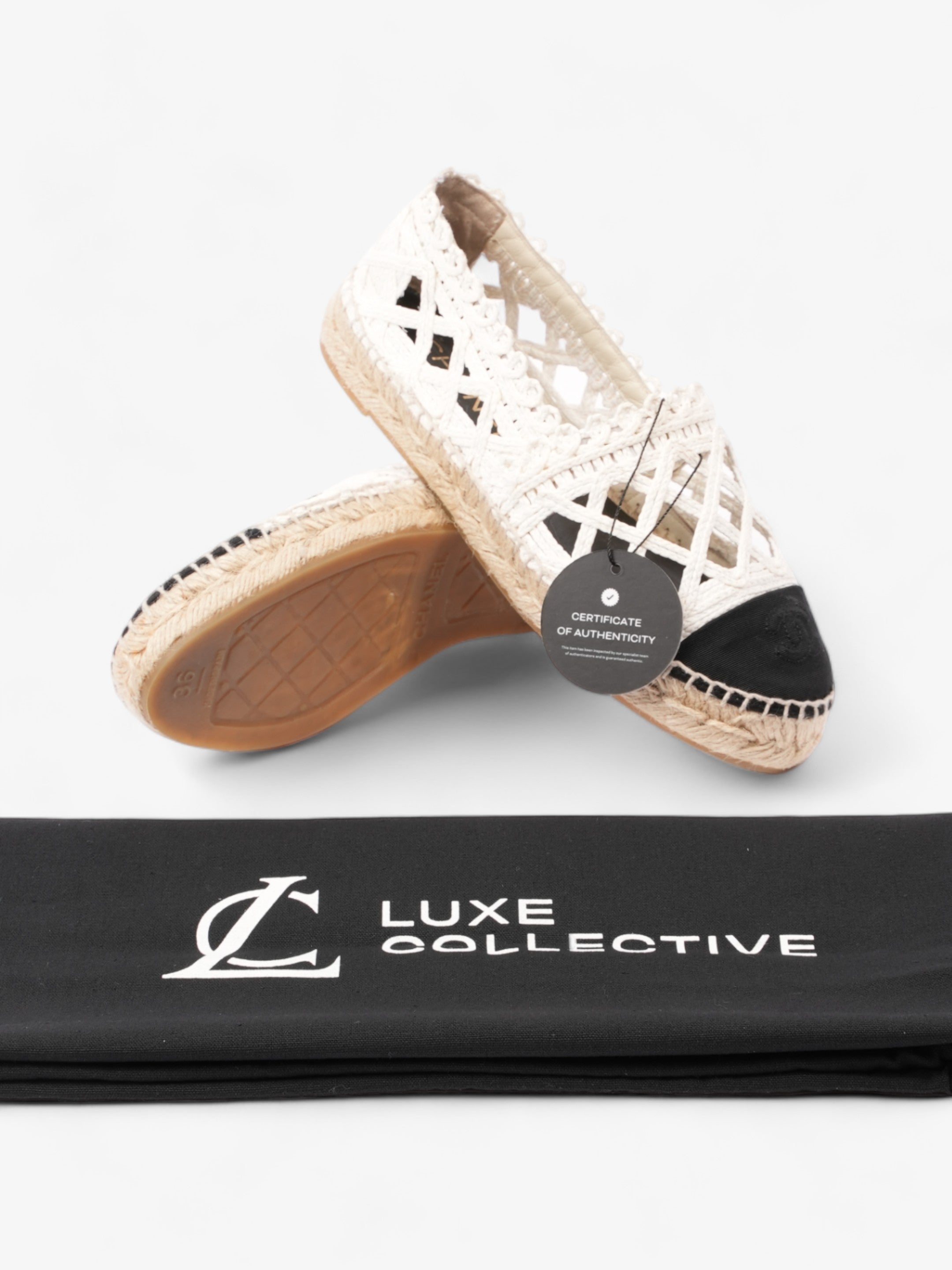 Chanel CC Espadrilles Black / White Lace EU 36 UK 3