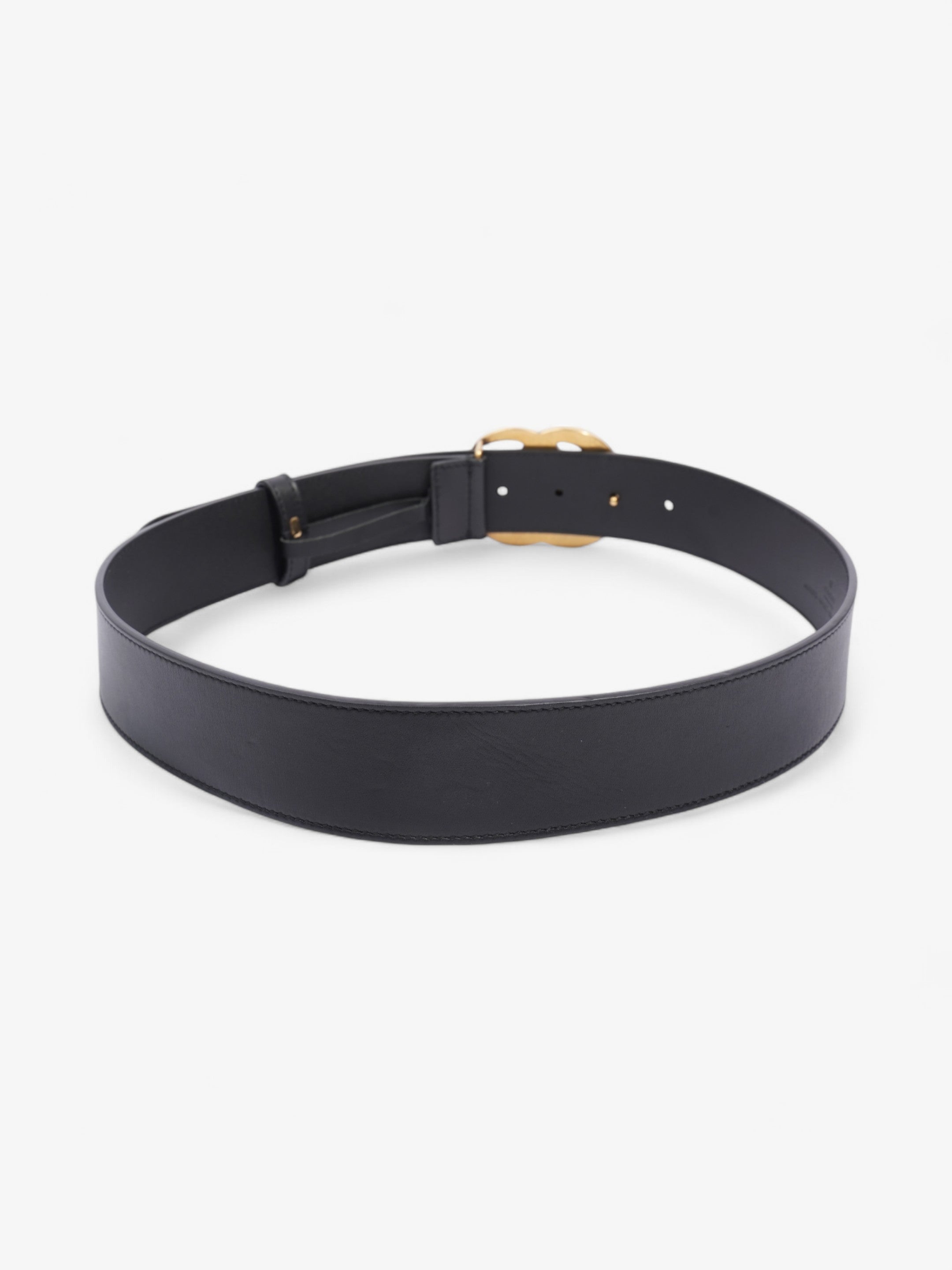 Gucci GG Marmont 2015 Re-Edition Wide Belt Black / Gold Leather 80cm / 32"
