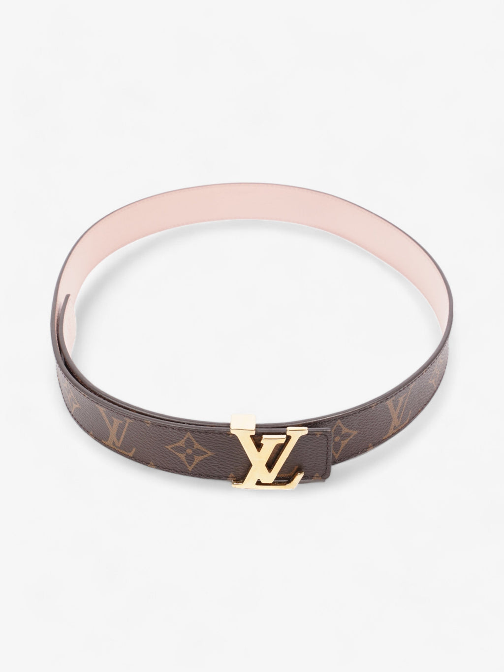 Louis Vuitton LV Initiales Reversible Belt Monogram / Rose Ballerine Coated Canvas 85cm / 34"