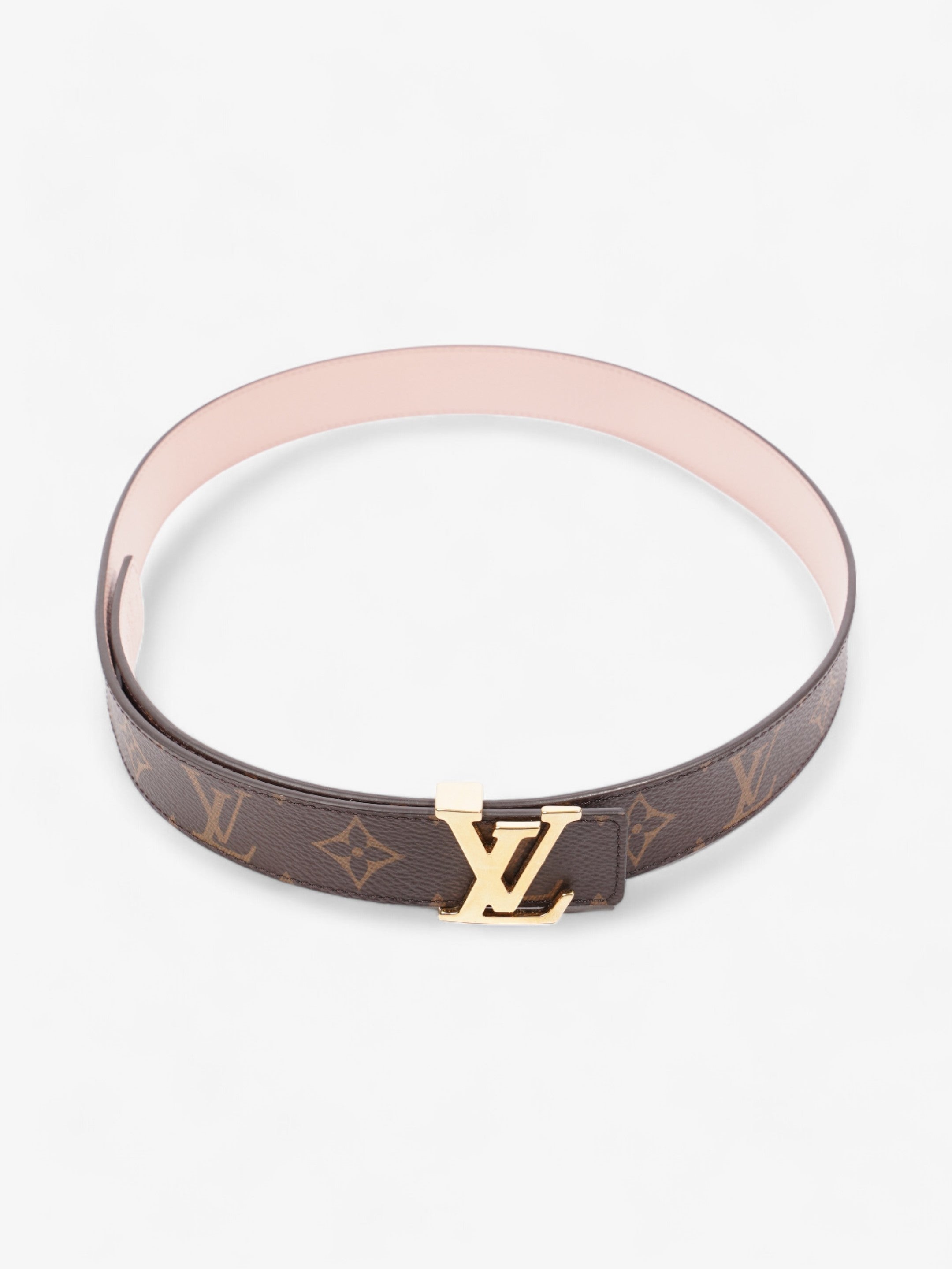 Louis Vuitton LV Initiales Reversible Belt Monogram / Rose Ballerine Coated Canvas 85cm / 34"