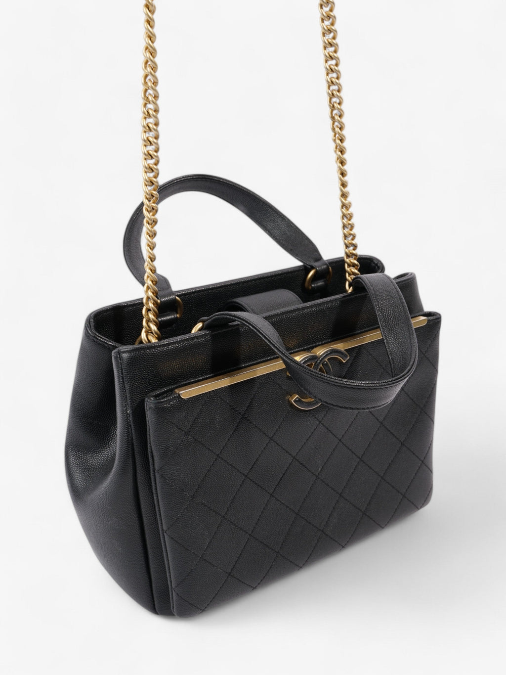 Chanel Framed Business Affinity Bag Black Caviar Leather