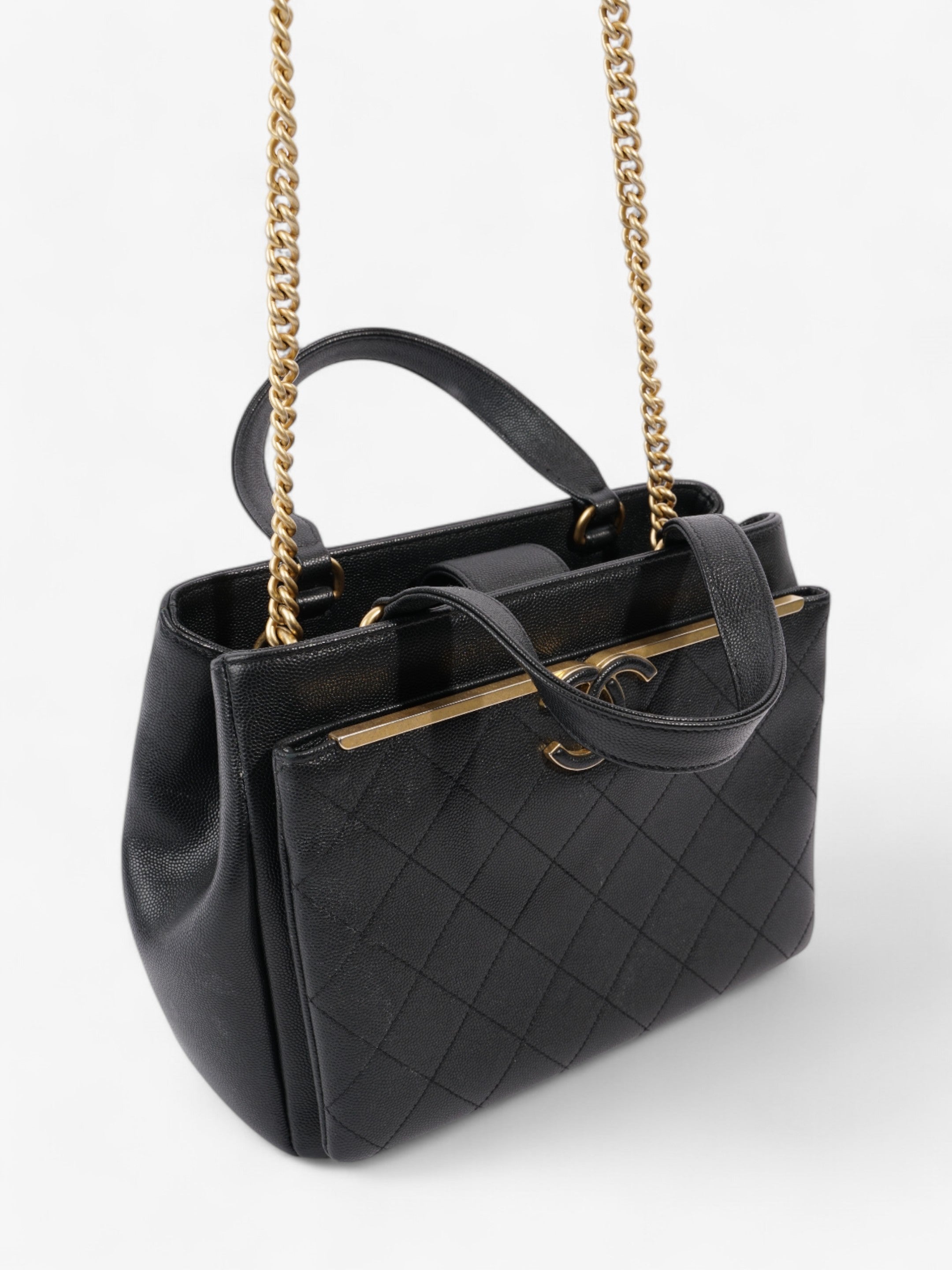 Chanel Framed Business Affinity Bag Black Caviar Leather