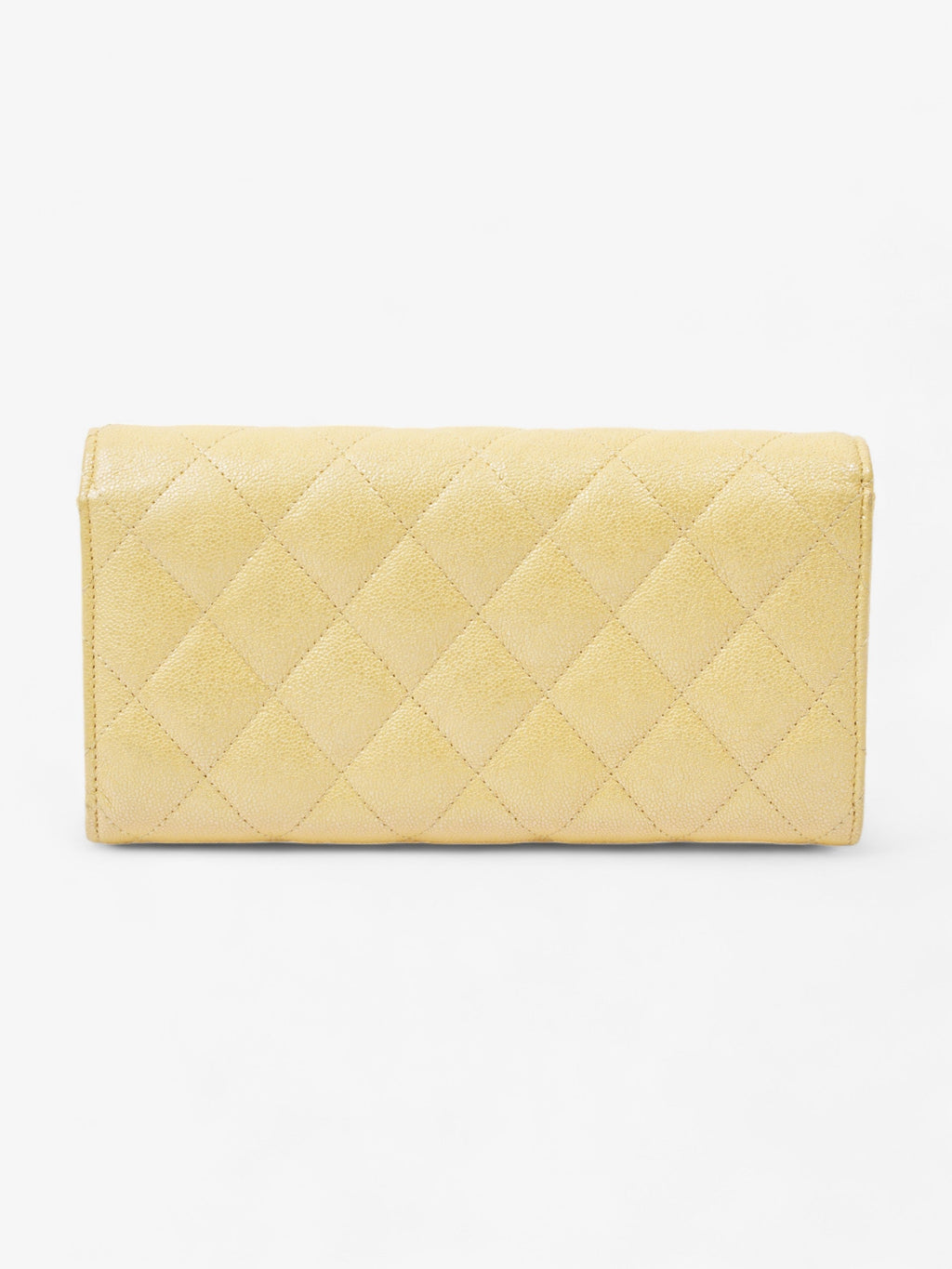 Chanel Classic Flap Bifold Wallet Yellow Caviar Leather
