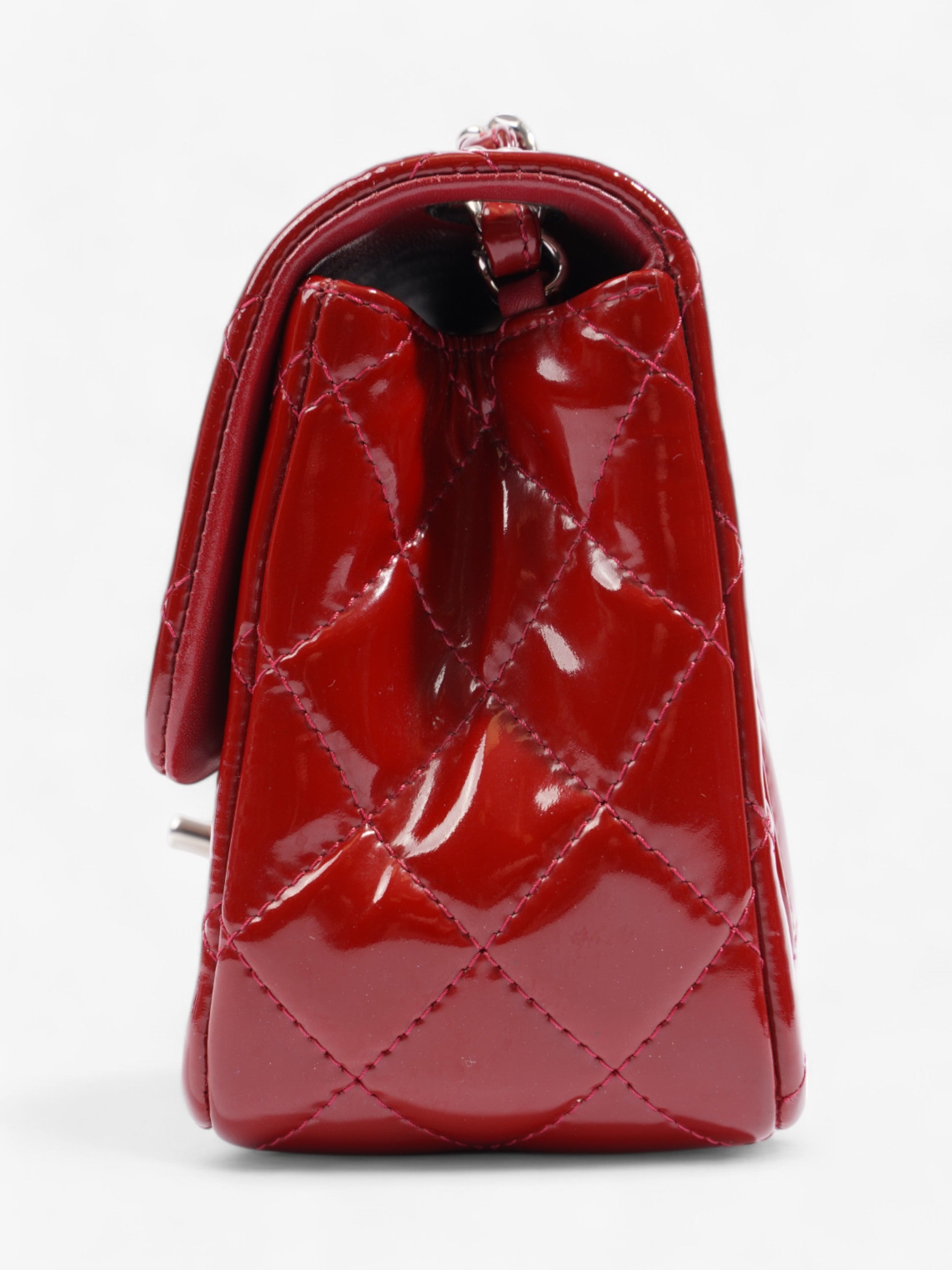 Chanel Classic Square Flap Red Patent Leather Mini