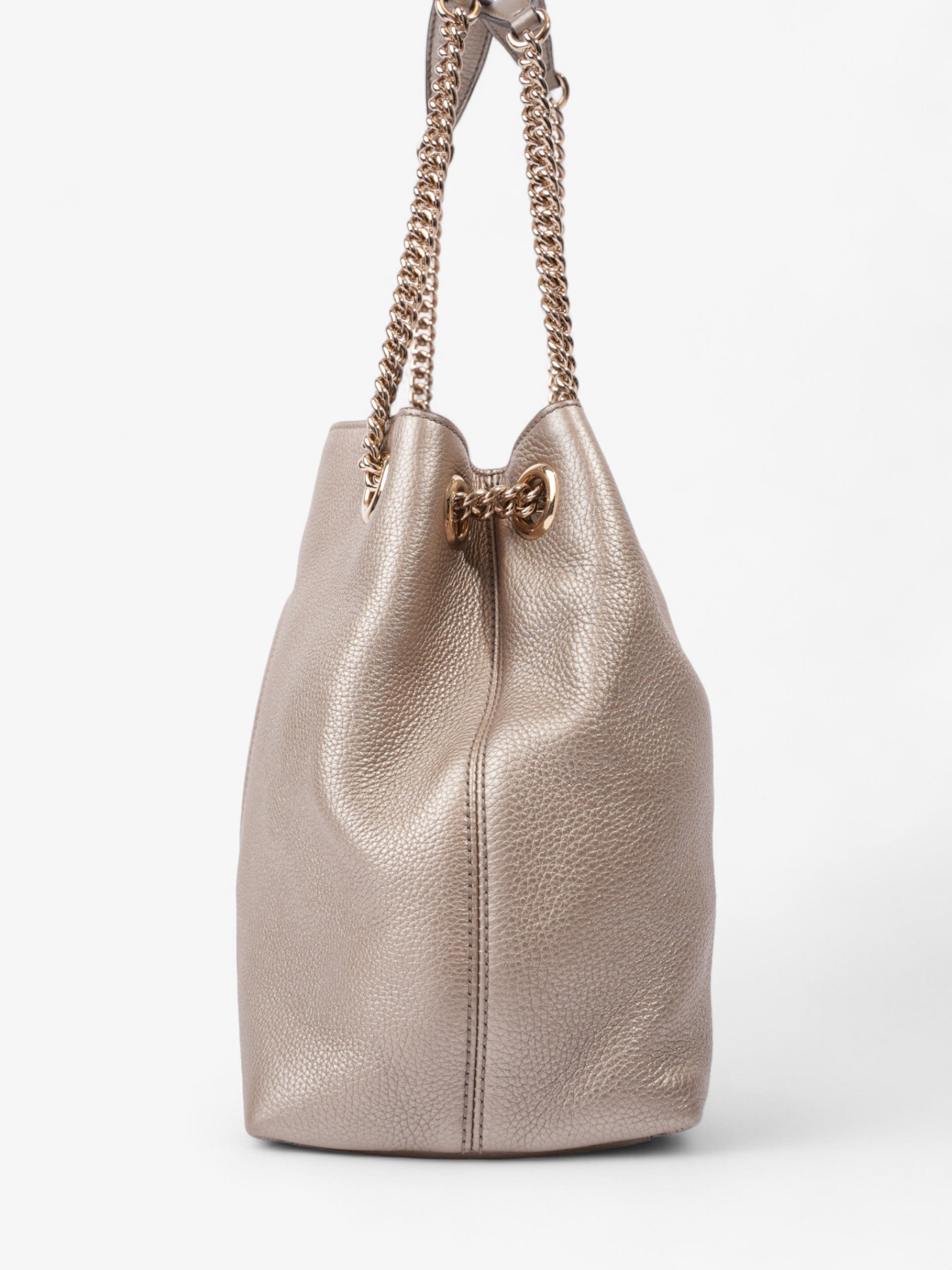 Gucci Soho Chain Tote Golden Beige Calfskin Leather Medium