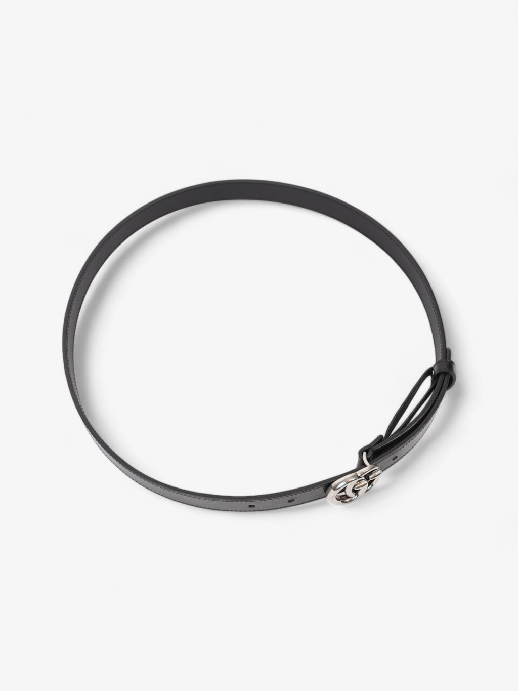 Gucci GG Marmont Thin Belt Black / Silver Leather 85cm / 34"