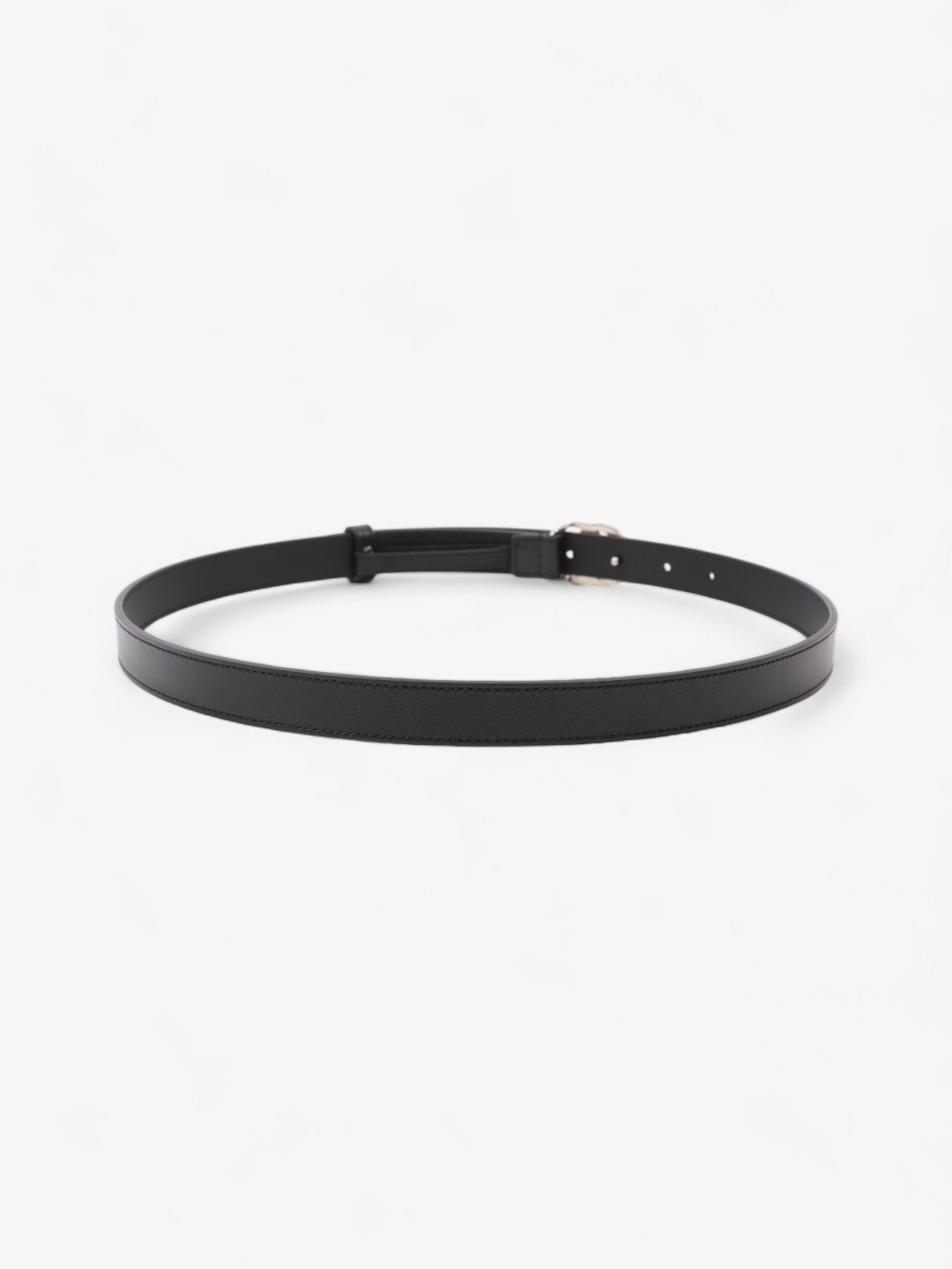 Gucci GG Marmont Thin Belt Black / Silver Leather 85cm / 34"