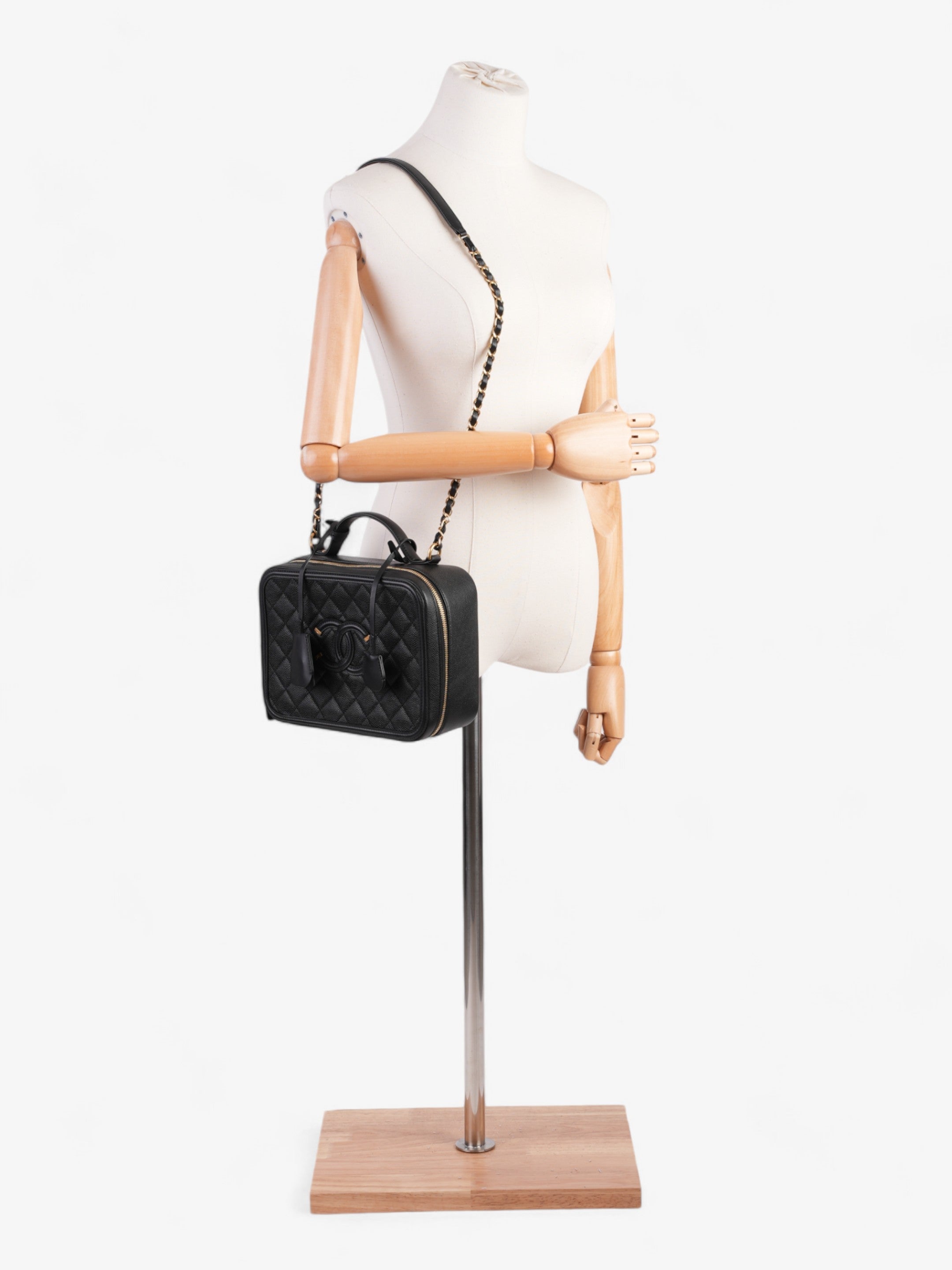 Chanel CC Vanity Case Black Caviar Leather