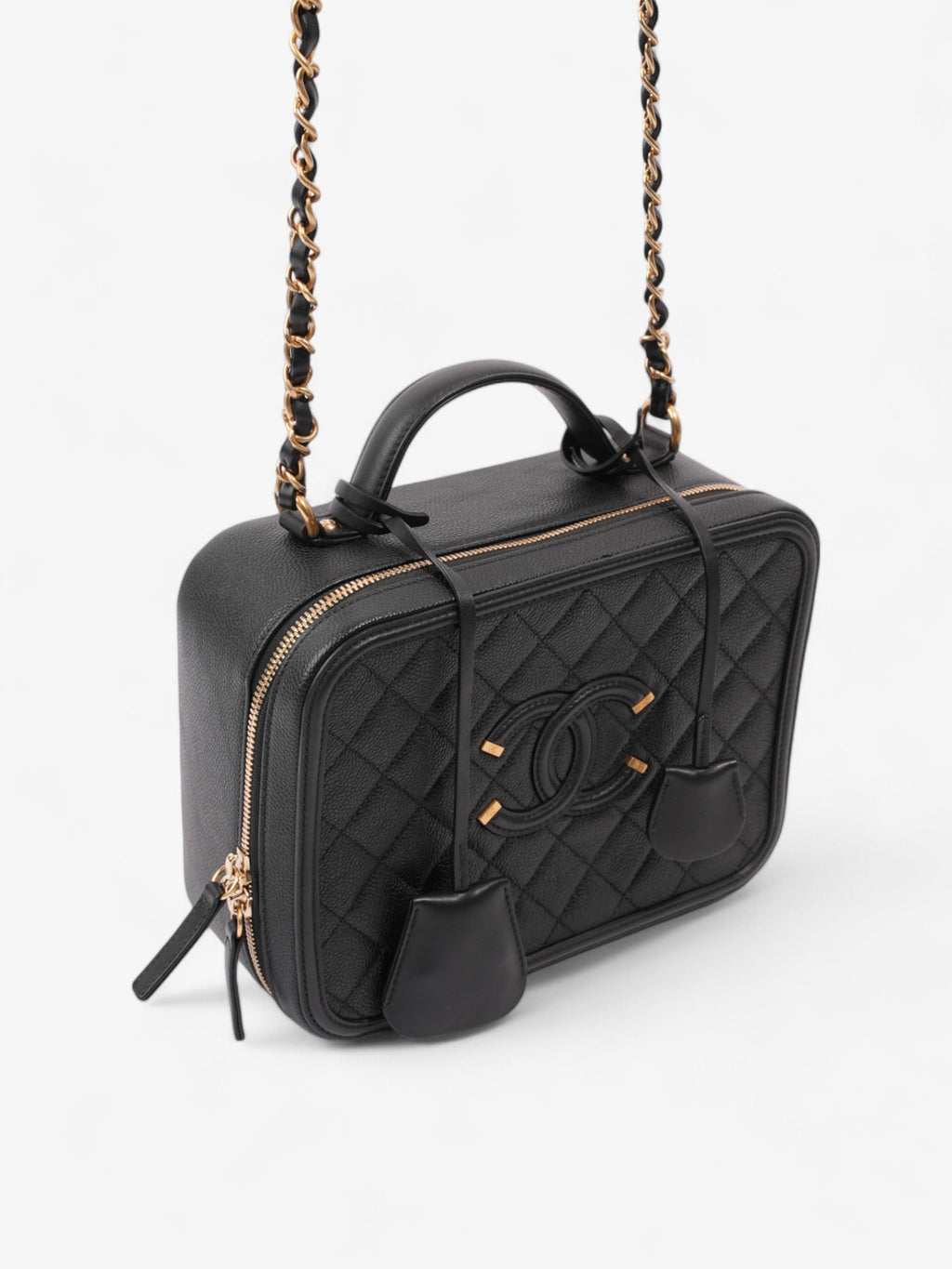 Chanel CC Vanity Case Black Caviar Leather