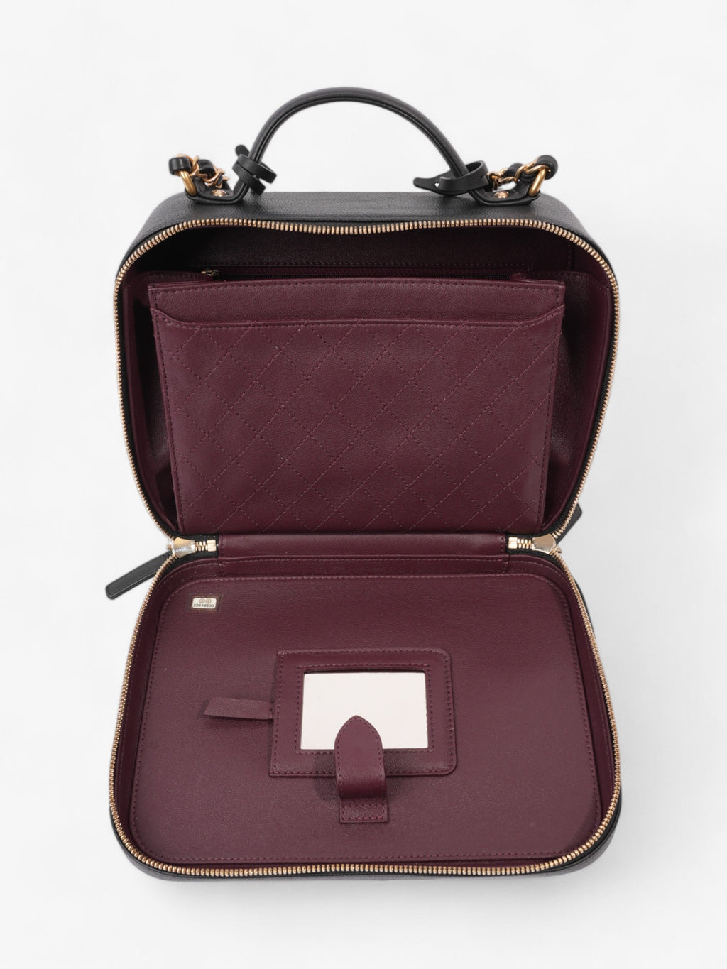 Chanel CC Vanity Case Black Caviar Leather