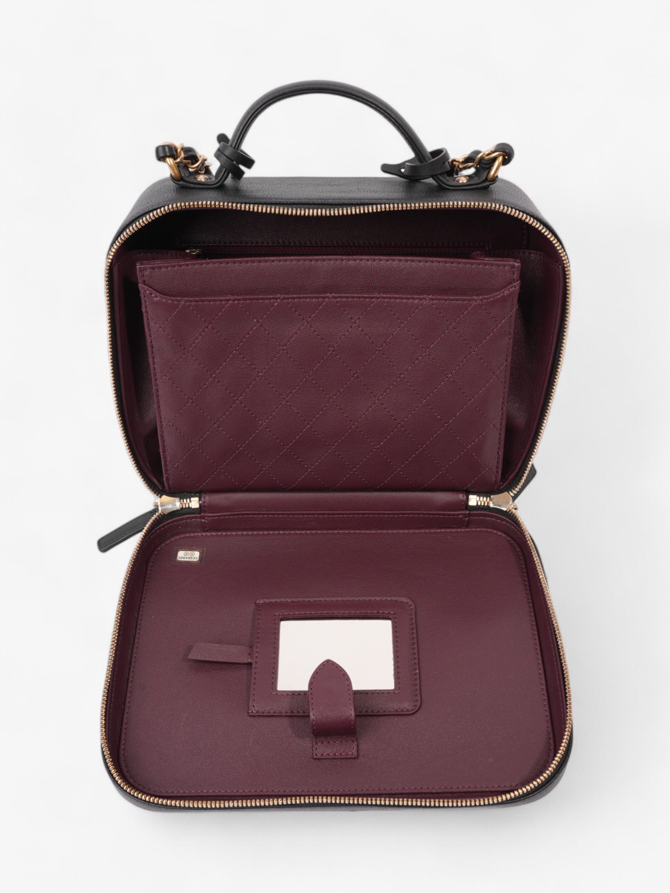 Chanel CC Vanity Case Black Caviar Leather