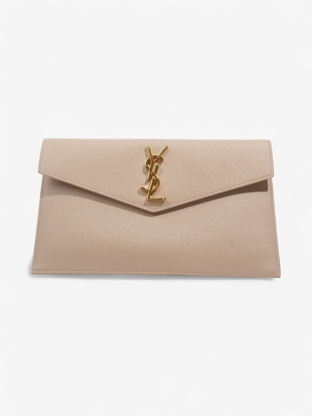 Saint Laurent Uptown Clutch Nude Grained Leather