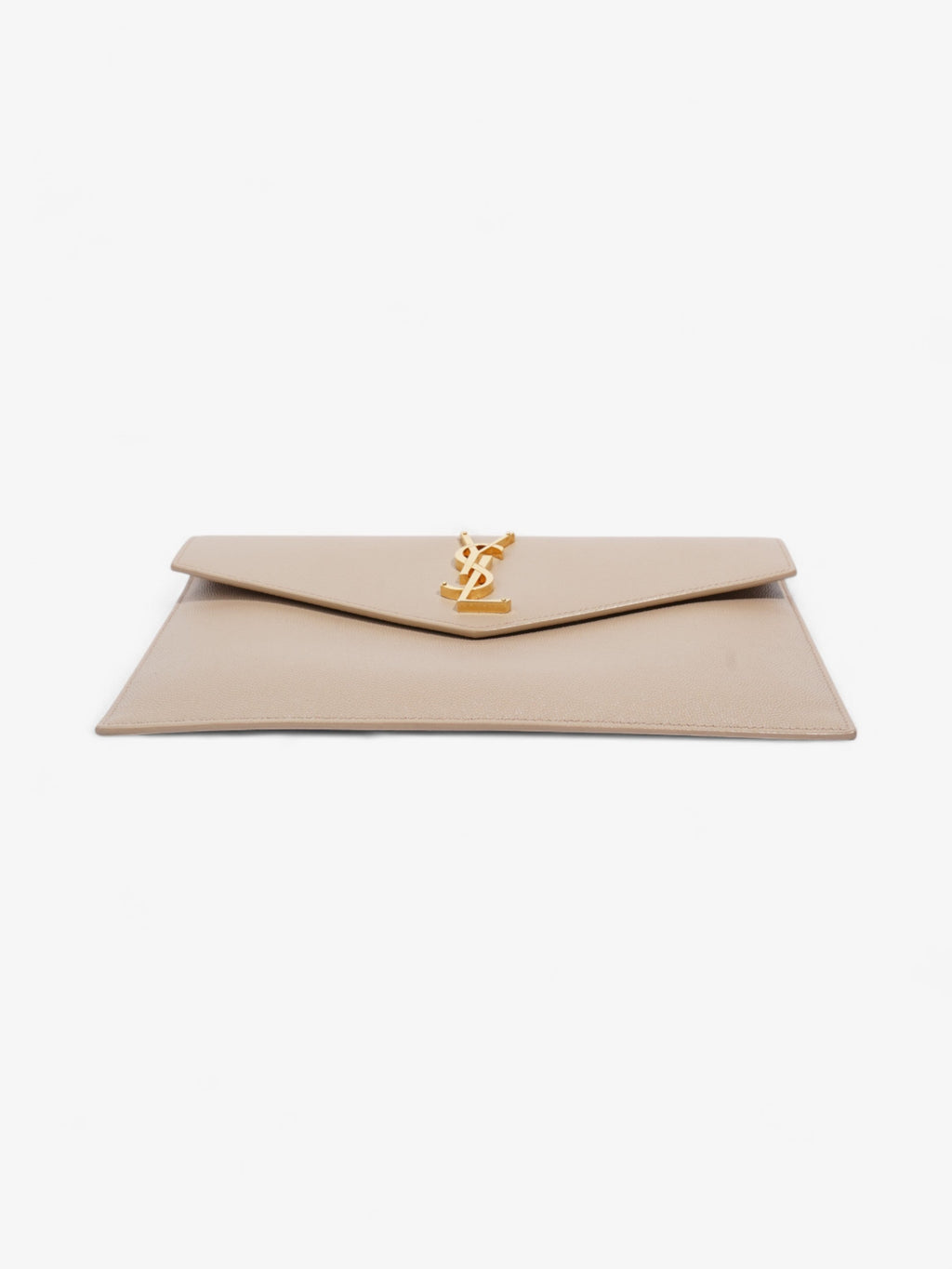 Saint Laurent Uptown Clutch Nude Grained Leather