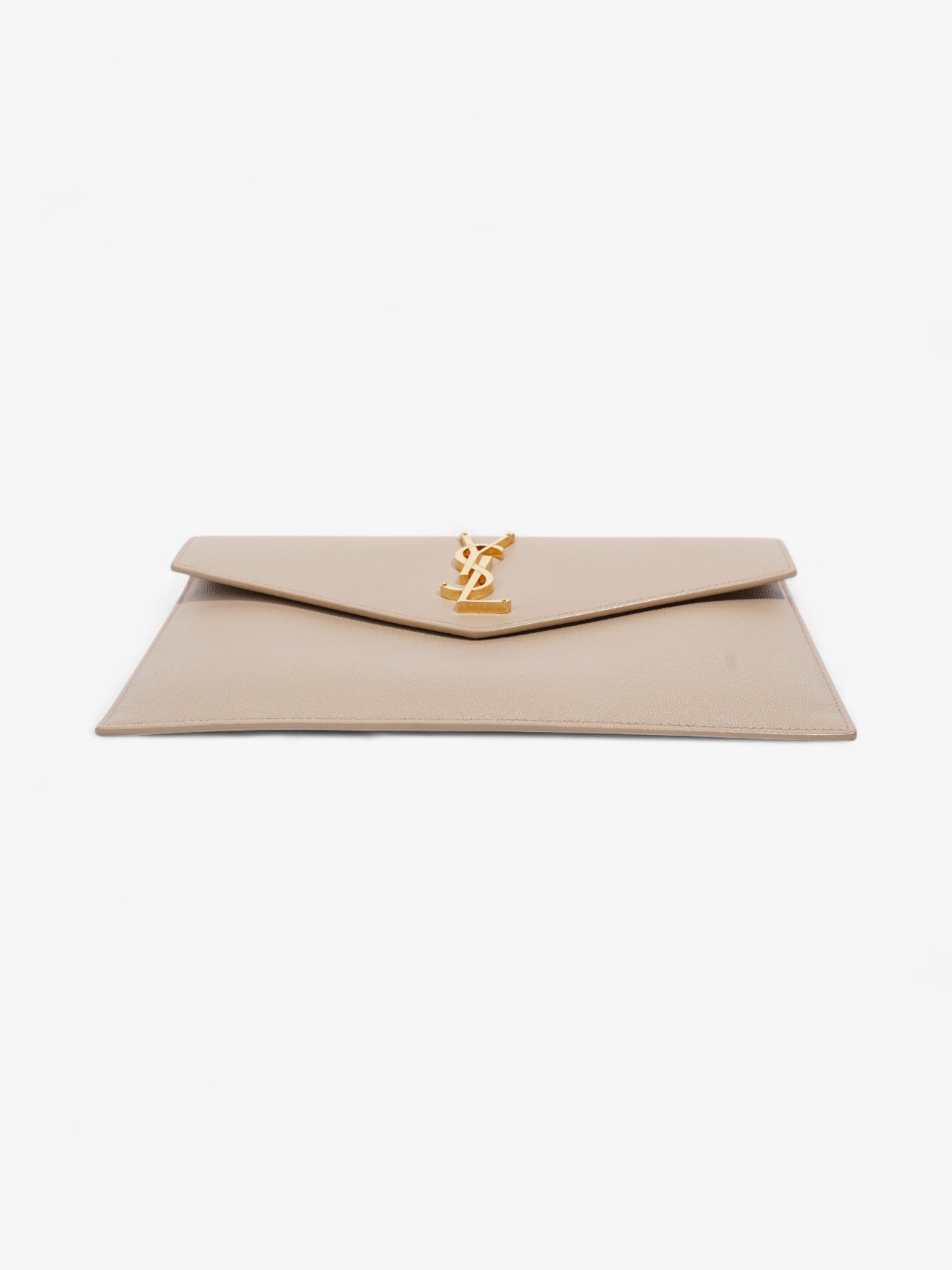 Saint Laurent Uptown Clutch Nude Grained Leather