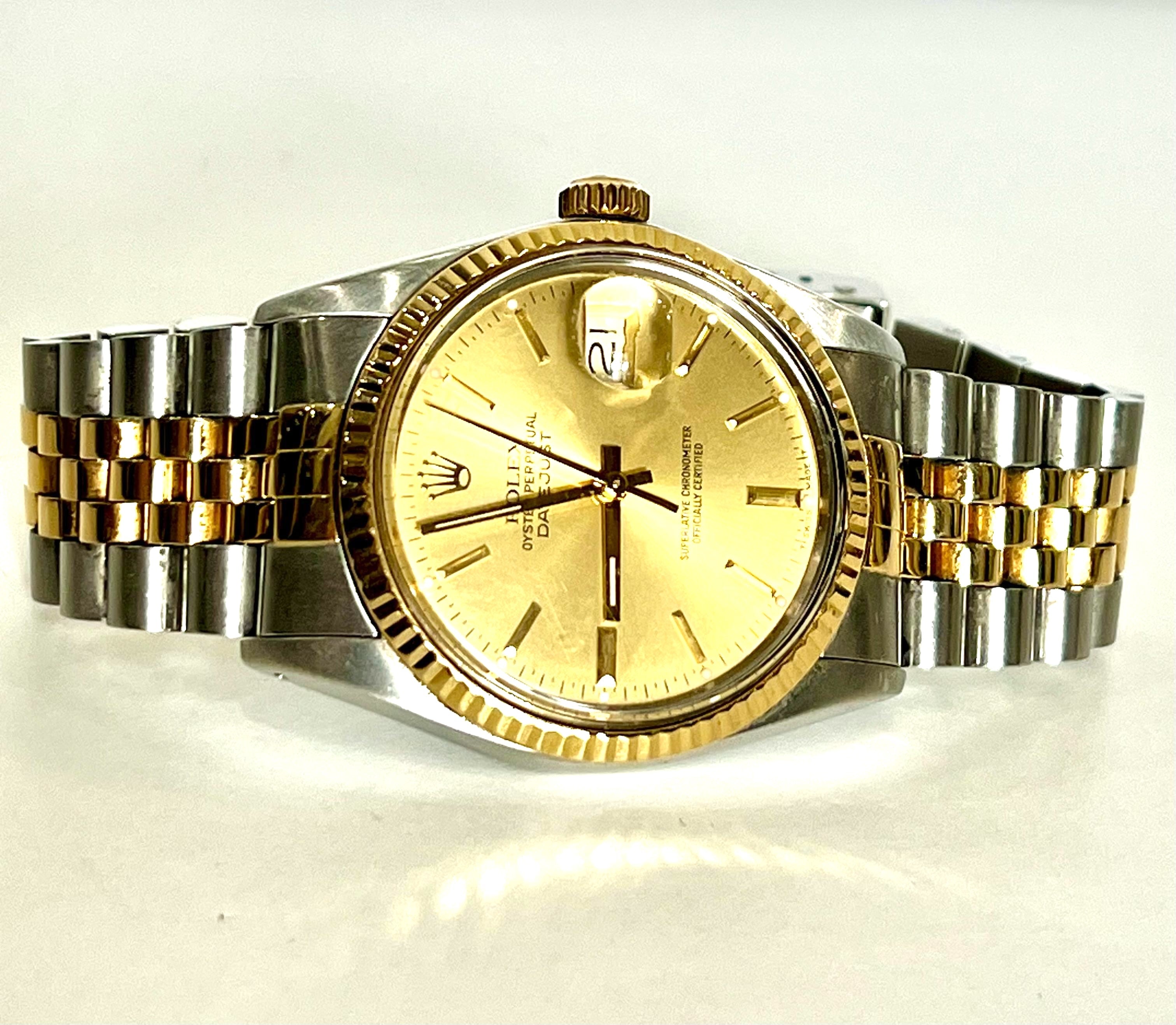 ROLEX DATEJUST 16013 36MM TWO-TONE WATCH