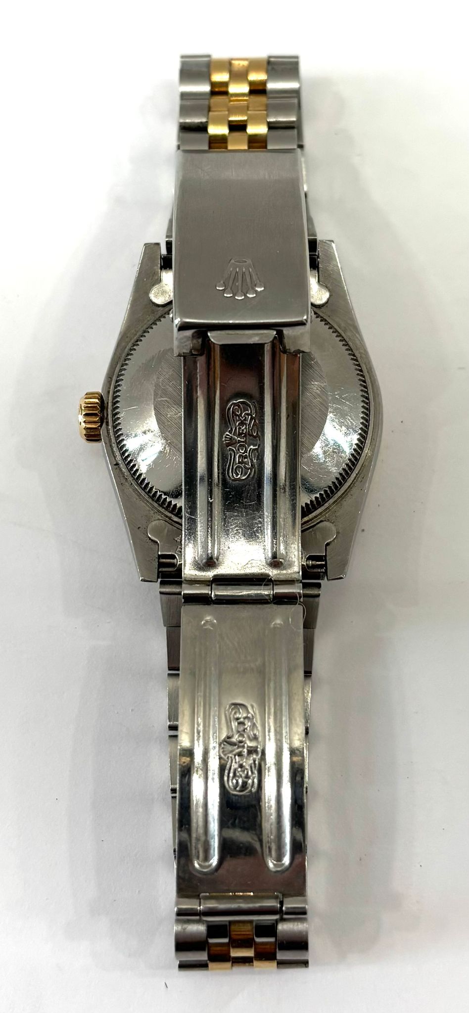 ROLEX DATEJUST 18K YELLOW GOLD TWO-TONE MOP DIAL JUBILEE BAND WATCH