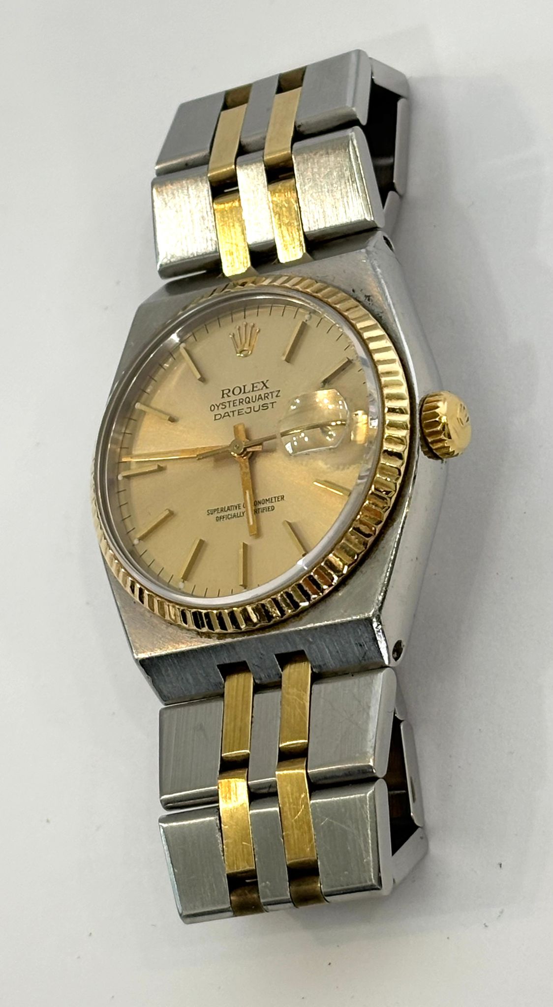 ROLEX DATEJUST 17013 18K & STEEL 36MM QUARTZ WATCH